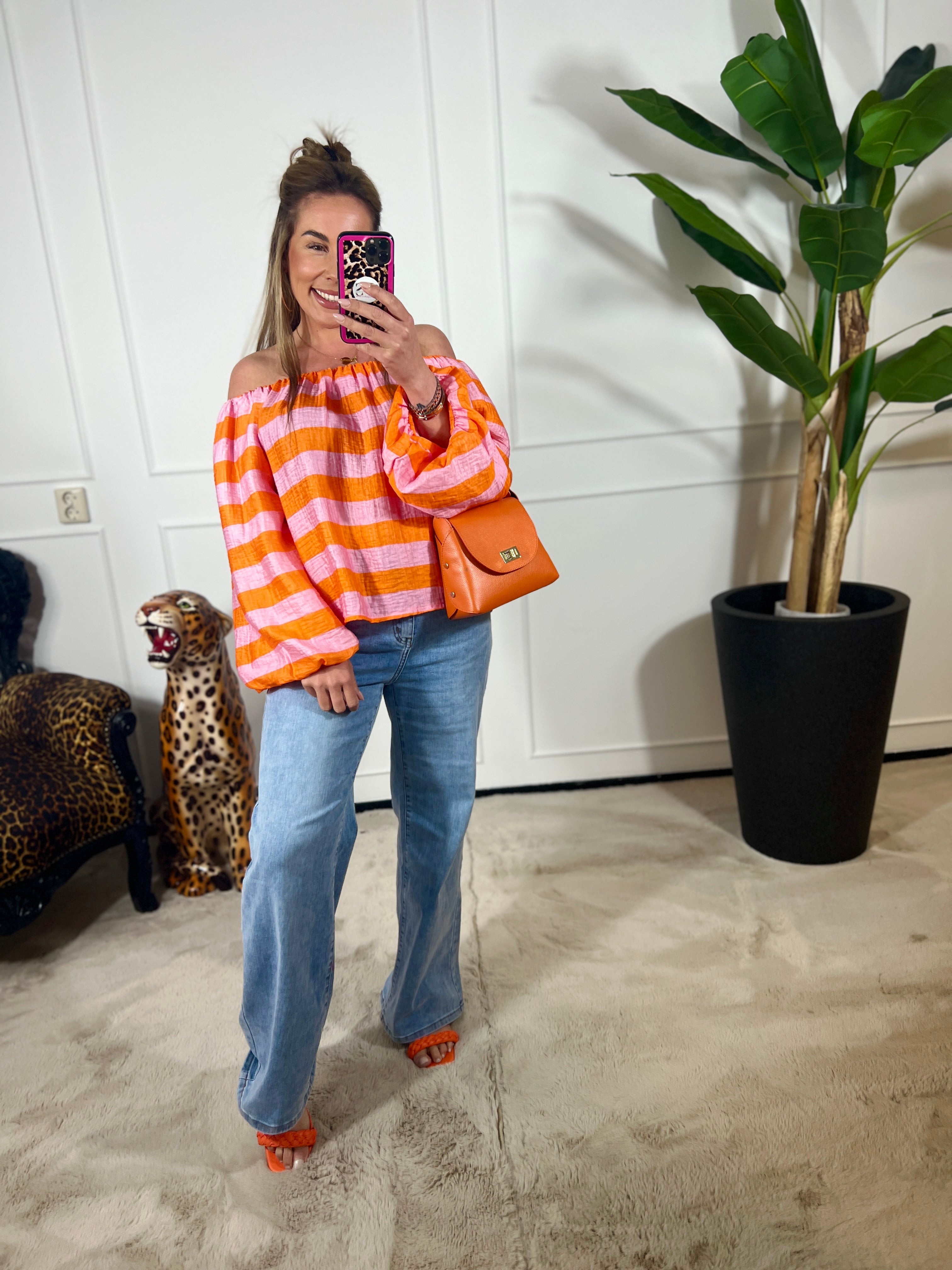 OFF SHOULDER STRIPE TOP