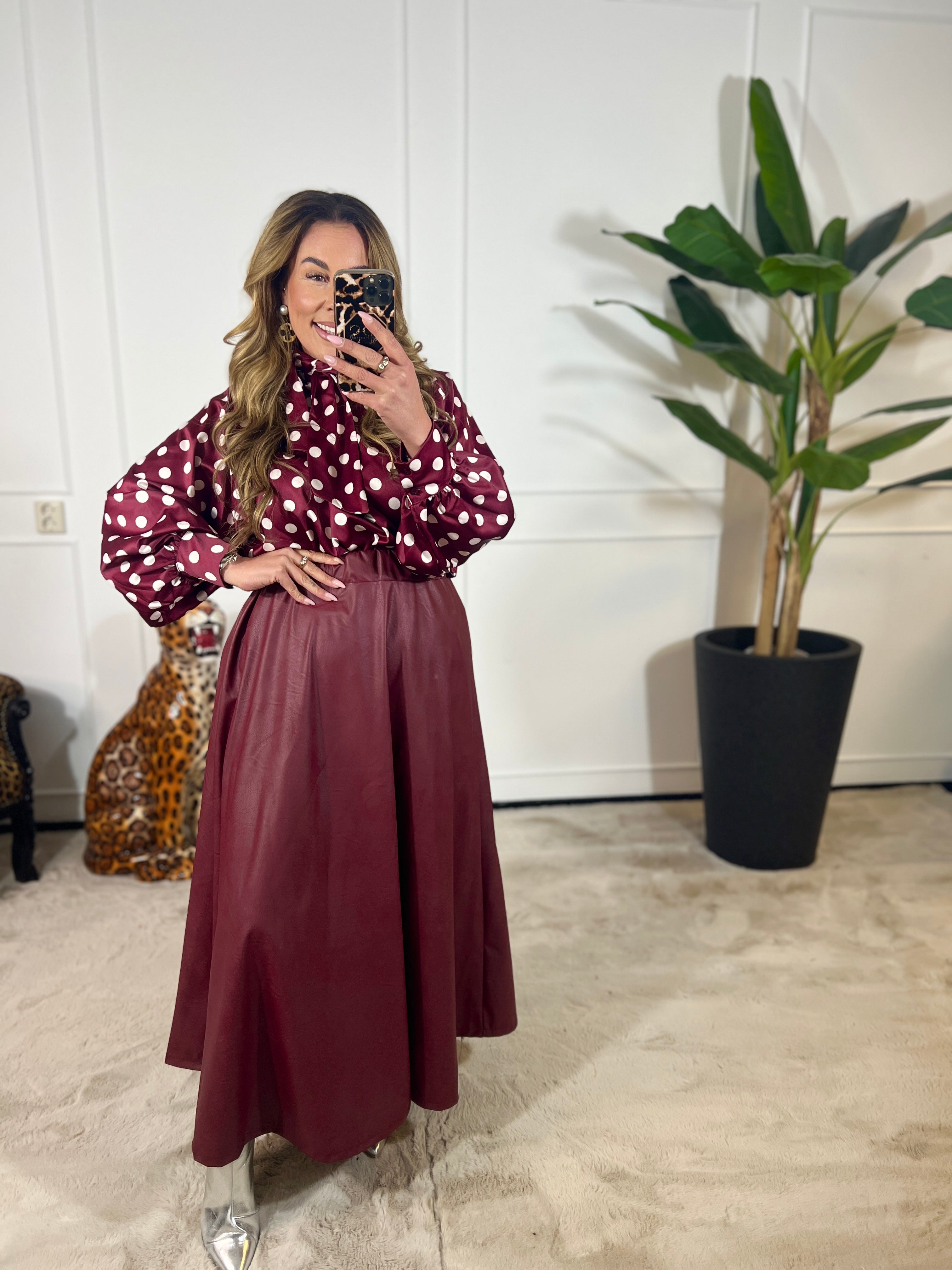 MAXI LEATHERLOOK ROK (T/M 46-48)