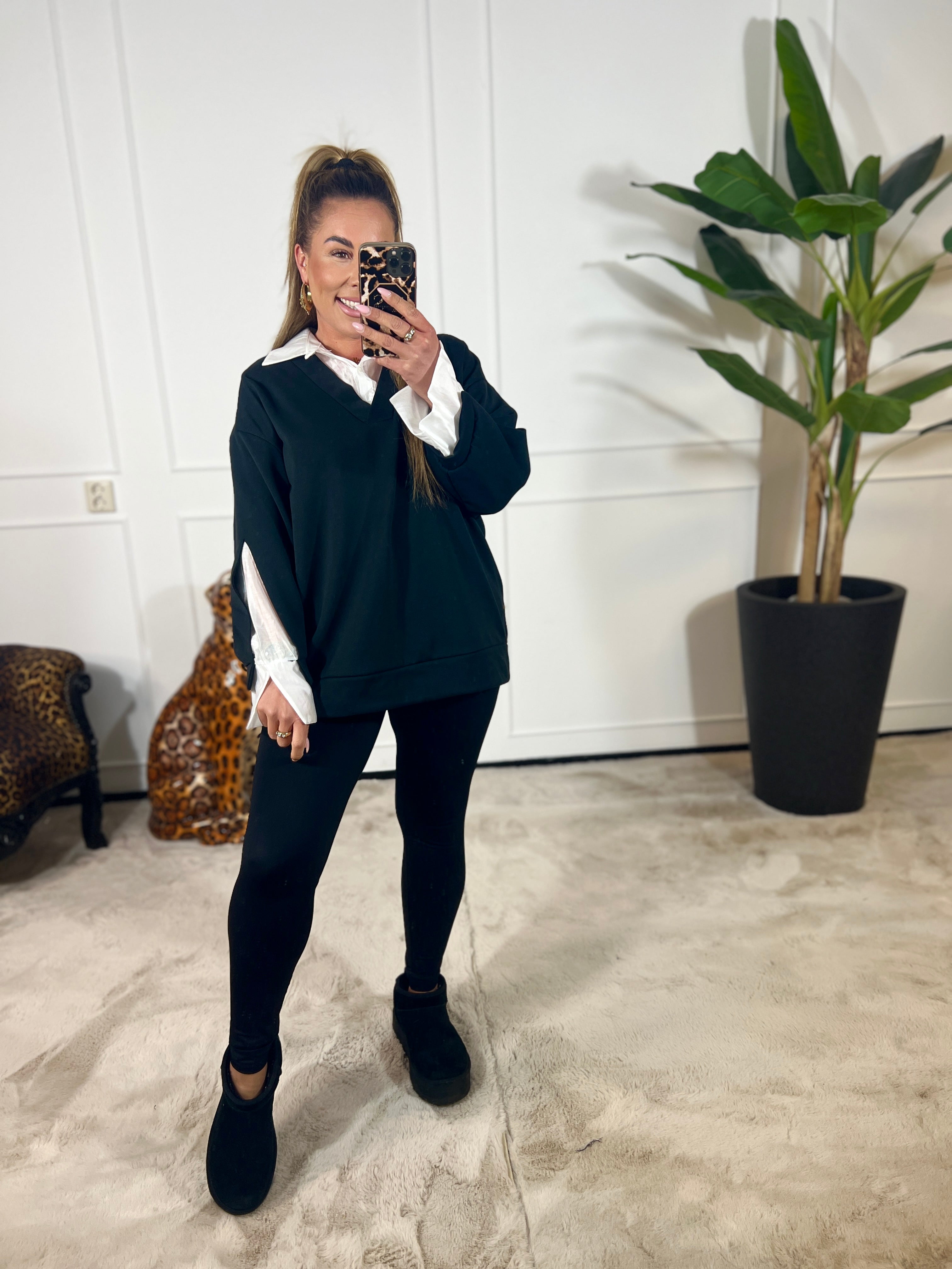 SWEATER MET SILK BLOUSE (T/M 48)