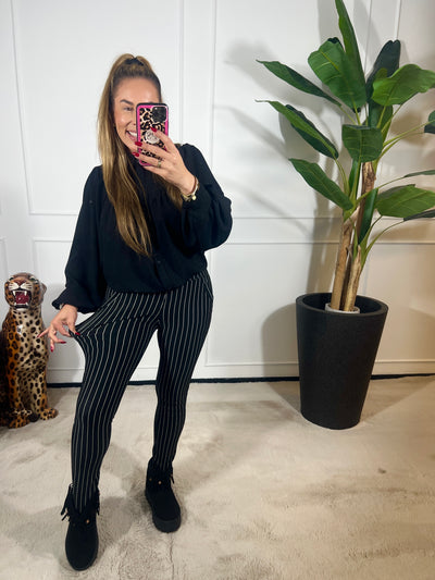 KRIJTSTREEP TRAVEL TROUSERS
