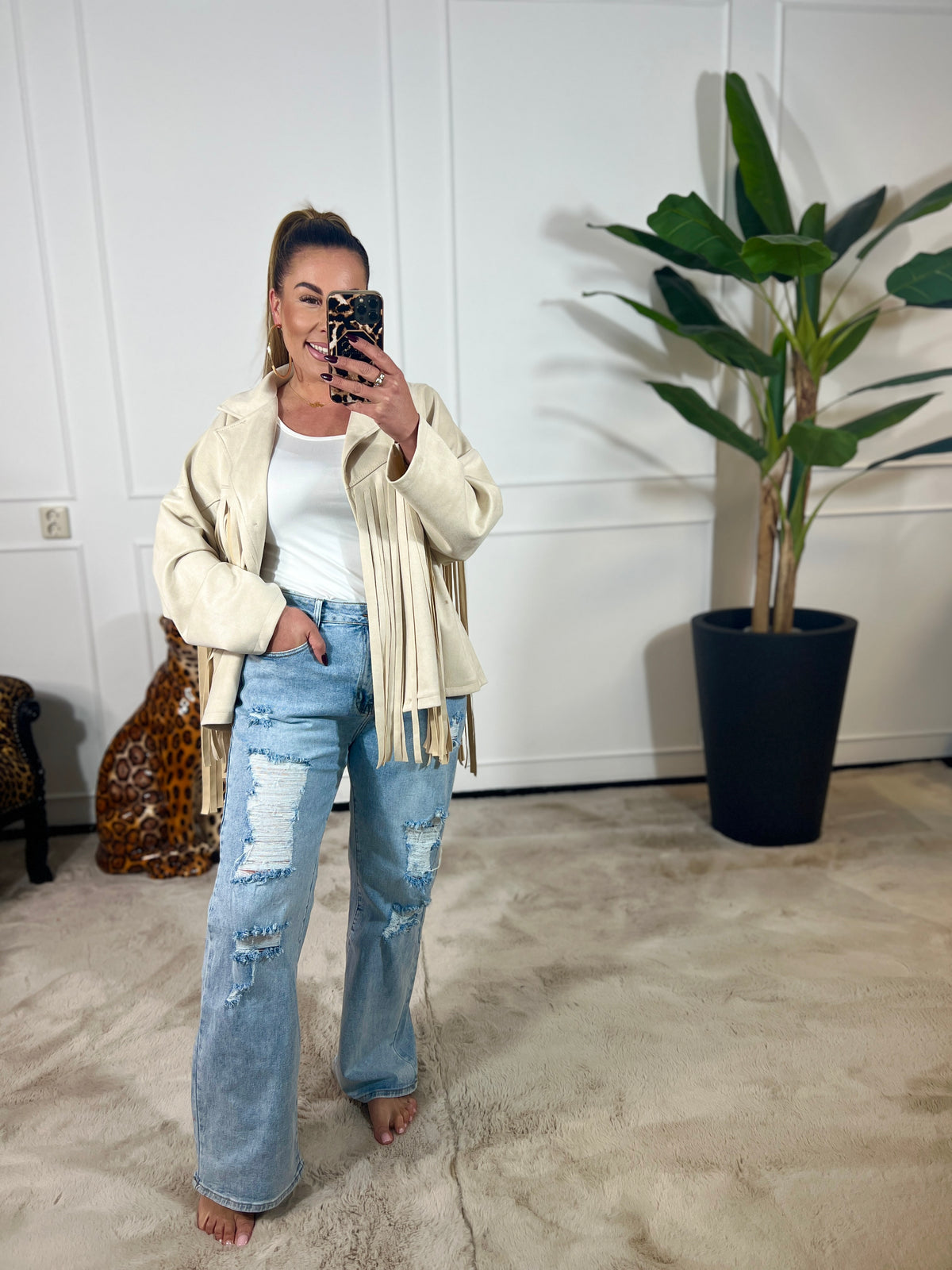 GESCHEURDE WIDE LEG JEANS - J035 + VIDEO