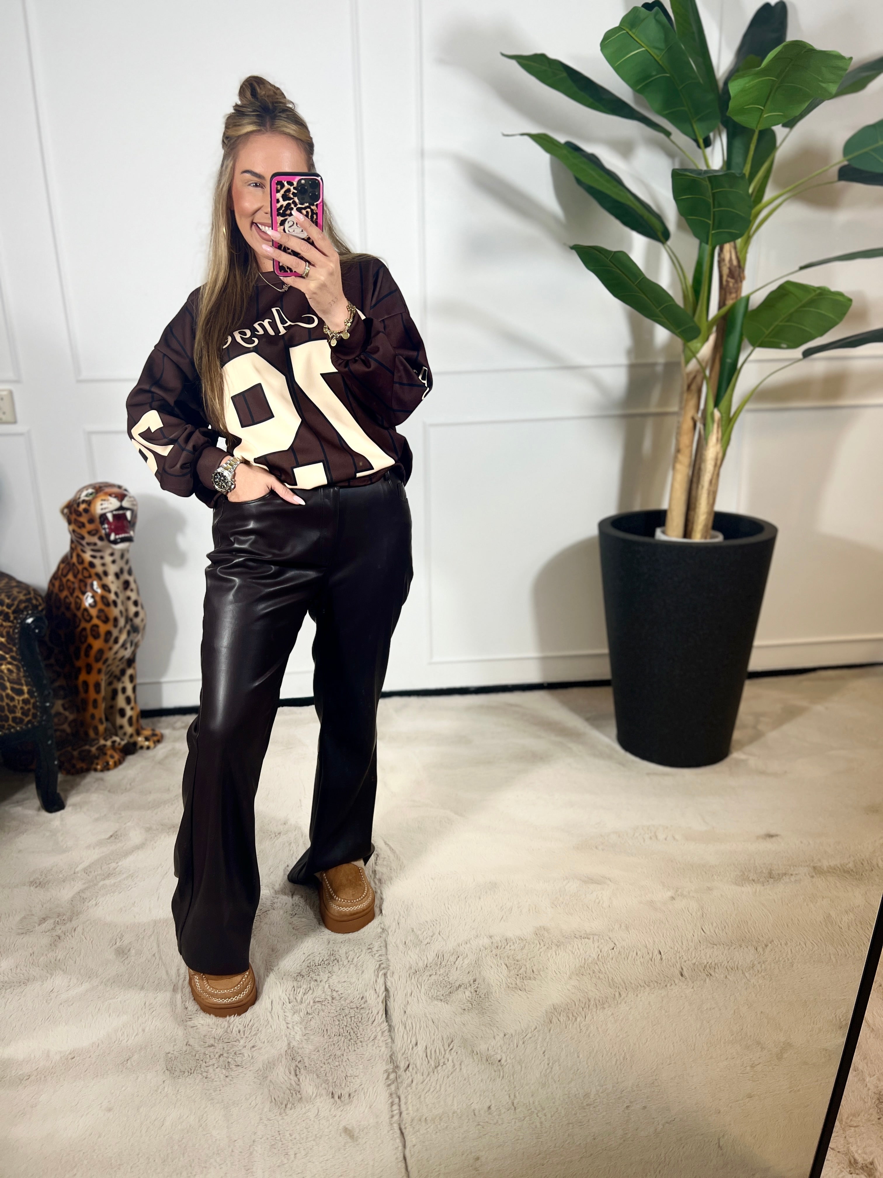 LEATHERLOOK NORFY JEANS