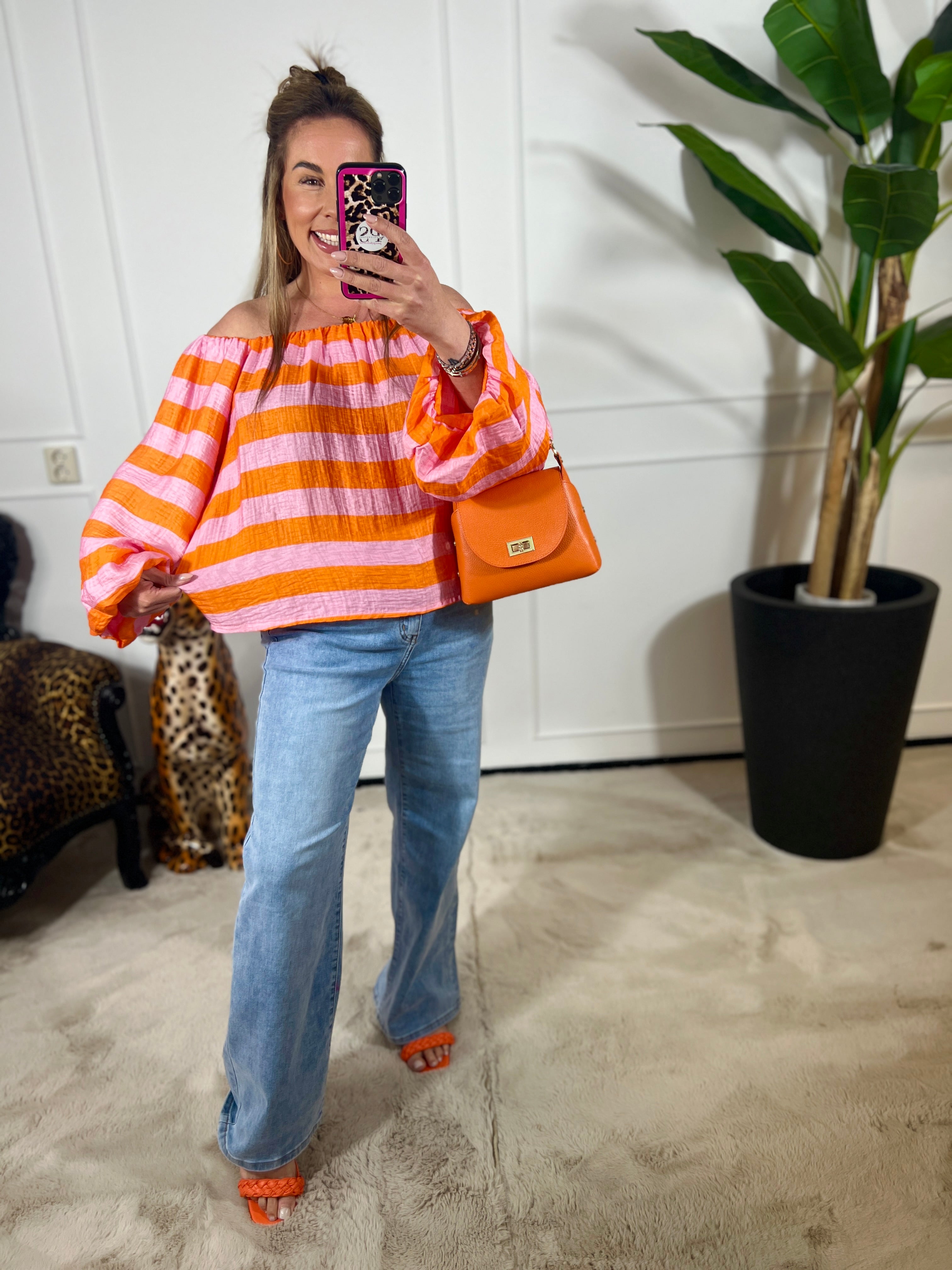 OFF SHOULDER STRIPE TOP