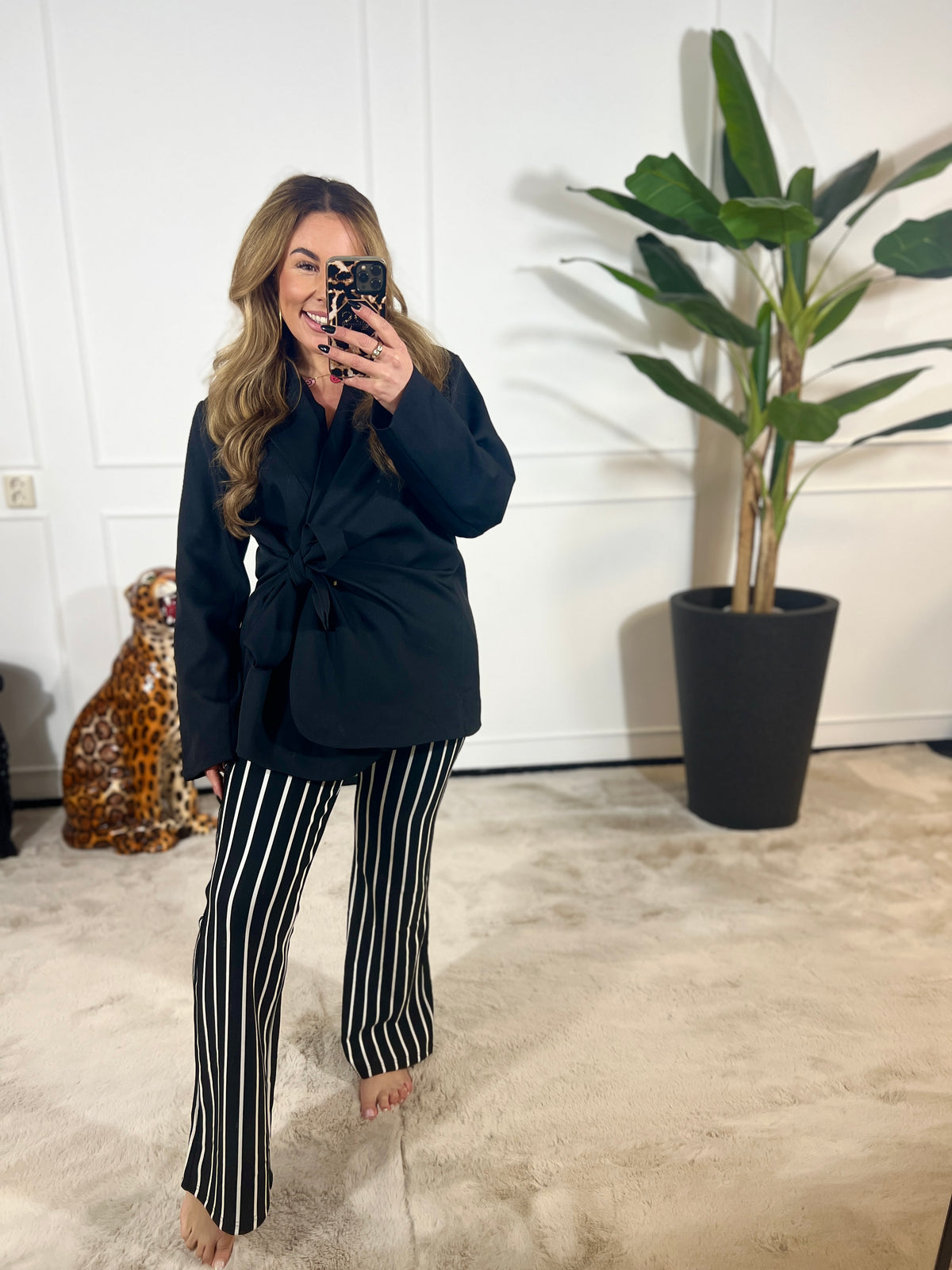 JUMBO KRIJTSTREEP TRAVEL TROUSER