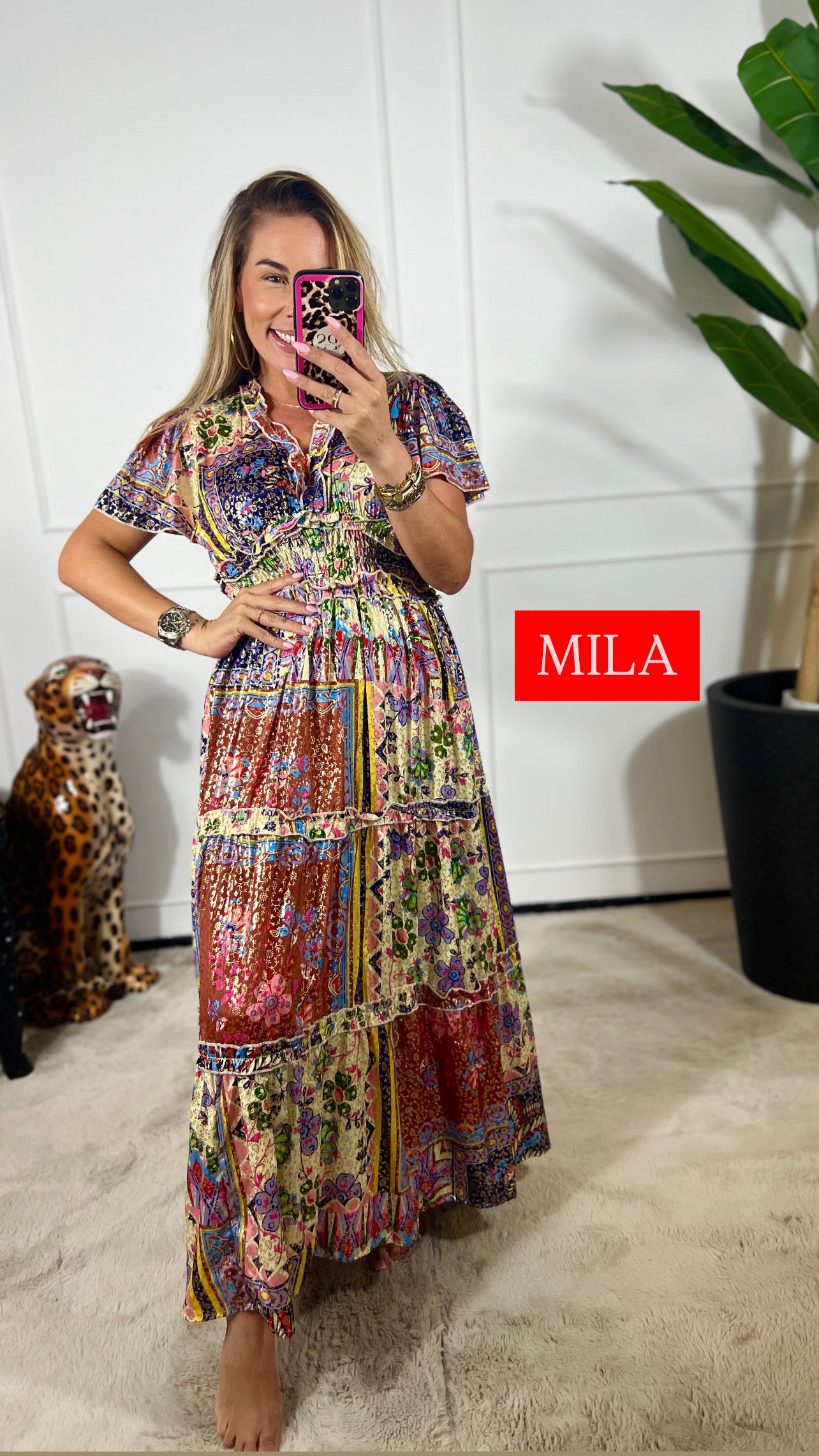 MILA HANDGEMAAKTE IBIZA JURK
