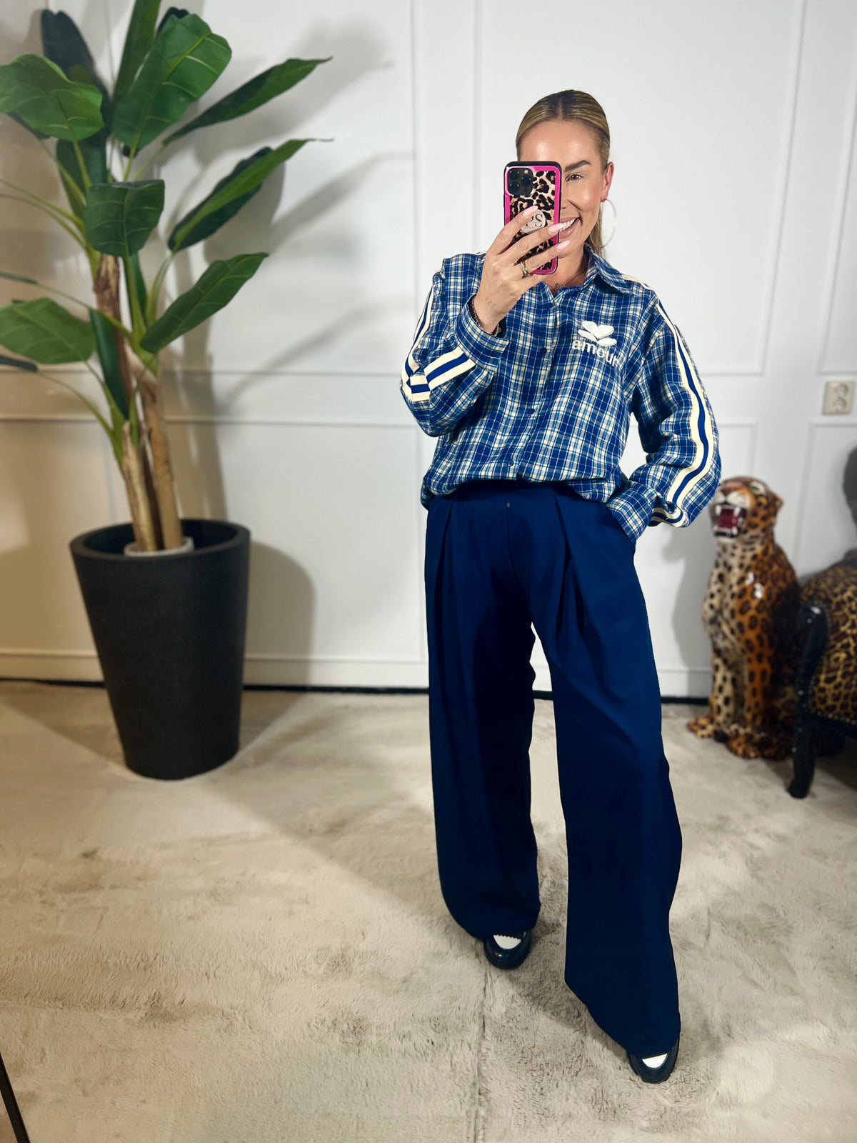 AMOUR CHECK BLOUSE