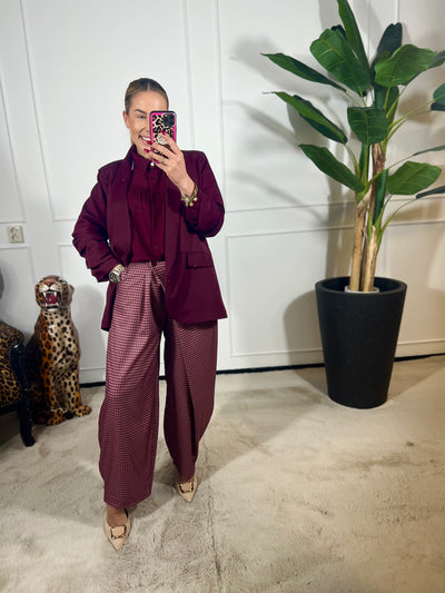 CHECKED WRAP PANTALON