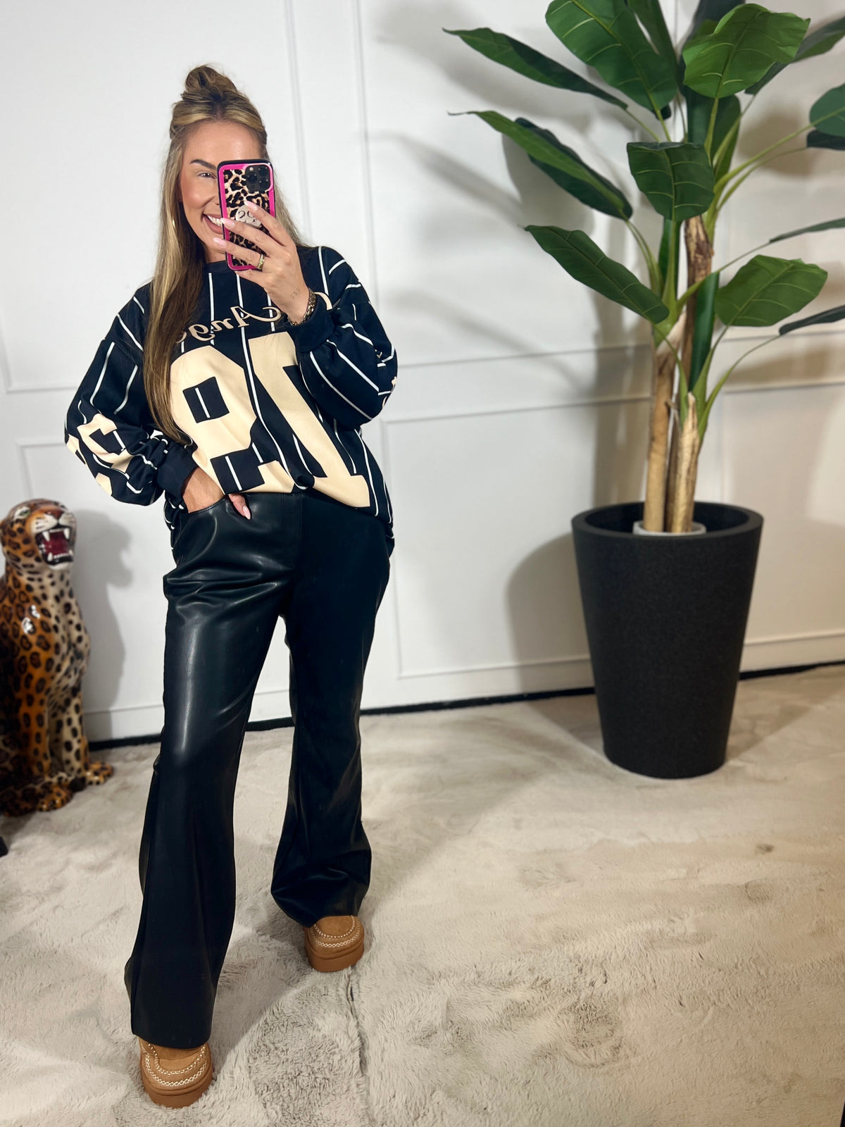 LEATHERLOOK NORFY JEANS