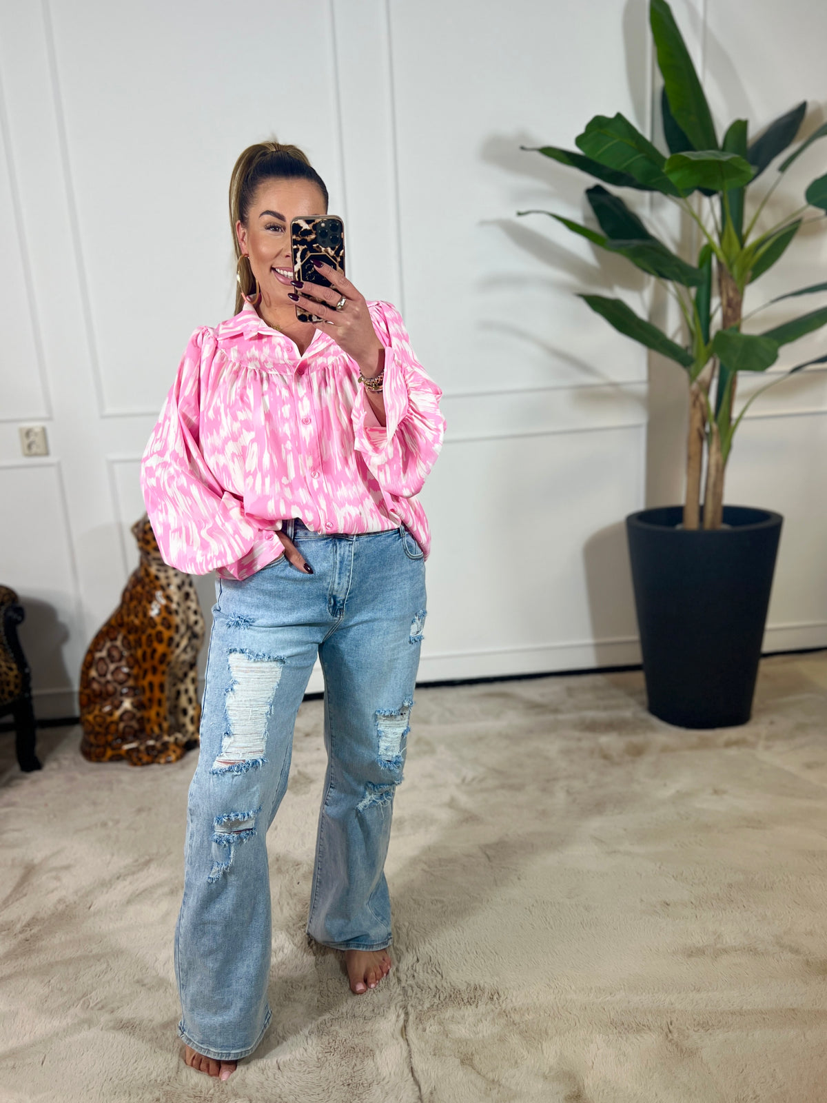 GESCHEURDE WIDE LEG JEANS - J035 + VIDEO