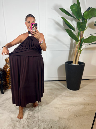 SOOF HALTER MAXI DRESS