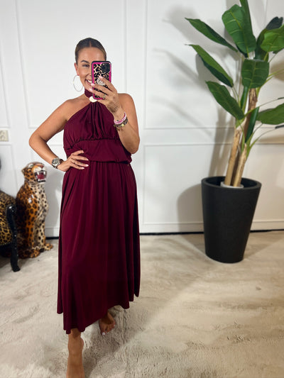 SOOF HALTER MAXI DRESS