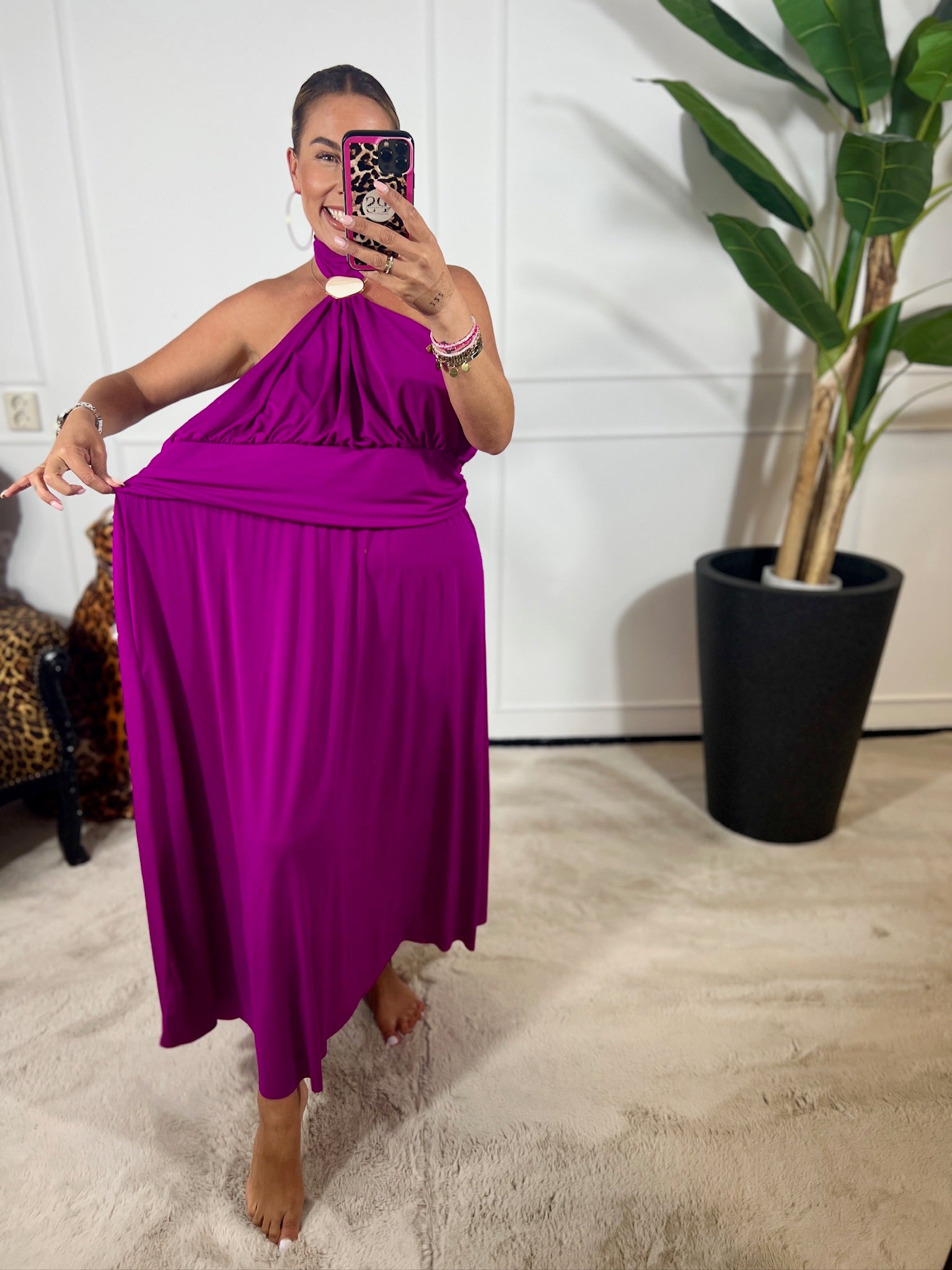 SOOF HALTER MAXI DRESS