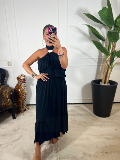 SOOF HALTER MAXI DRESS