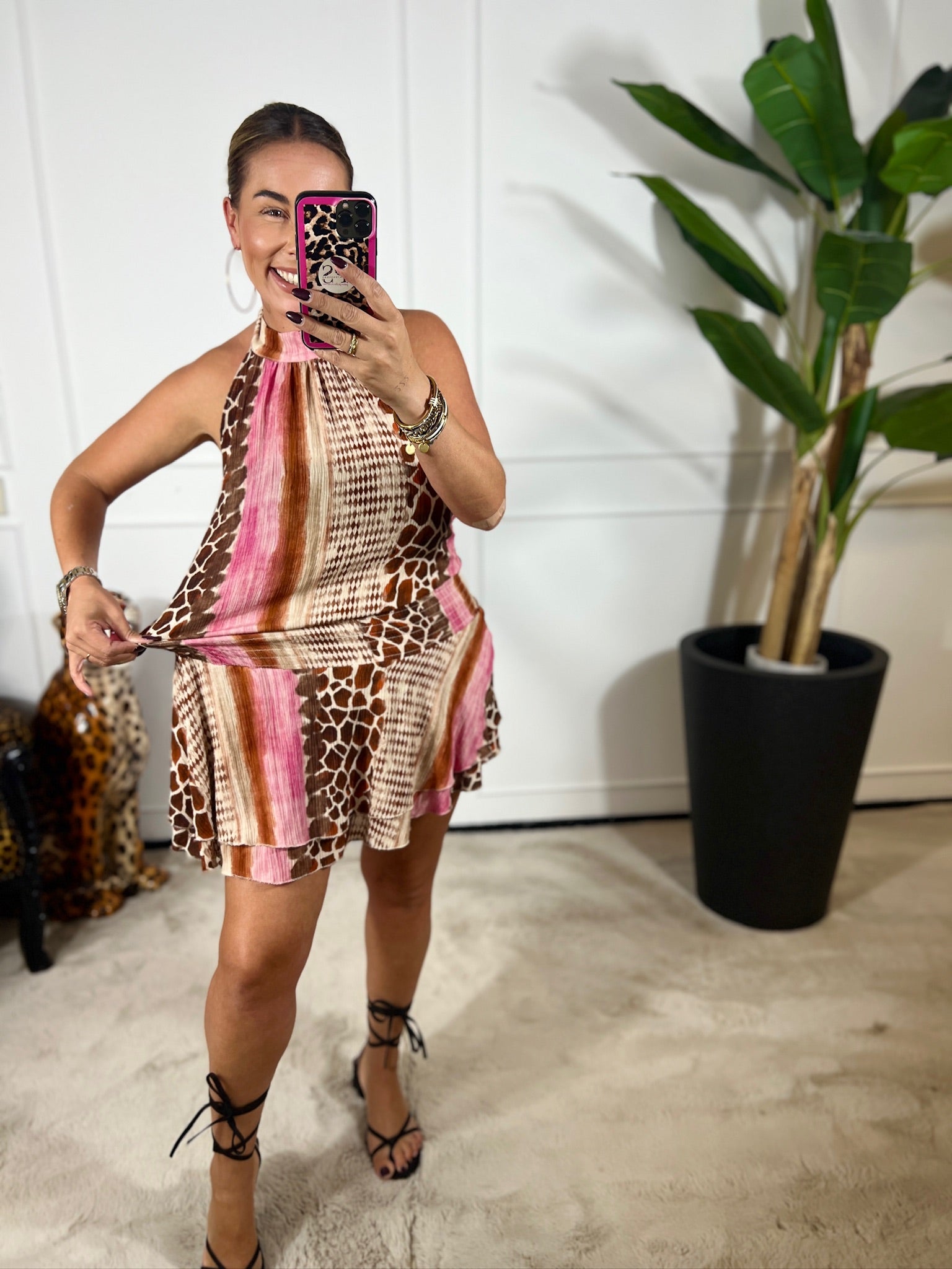 AMBER HALTER DRESS