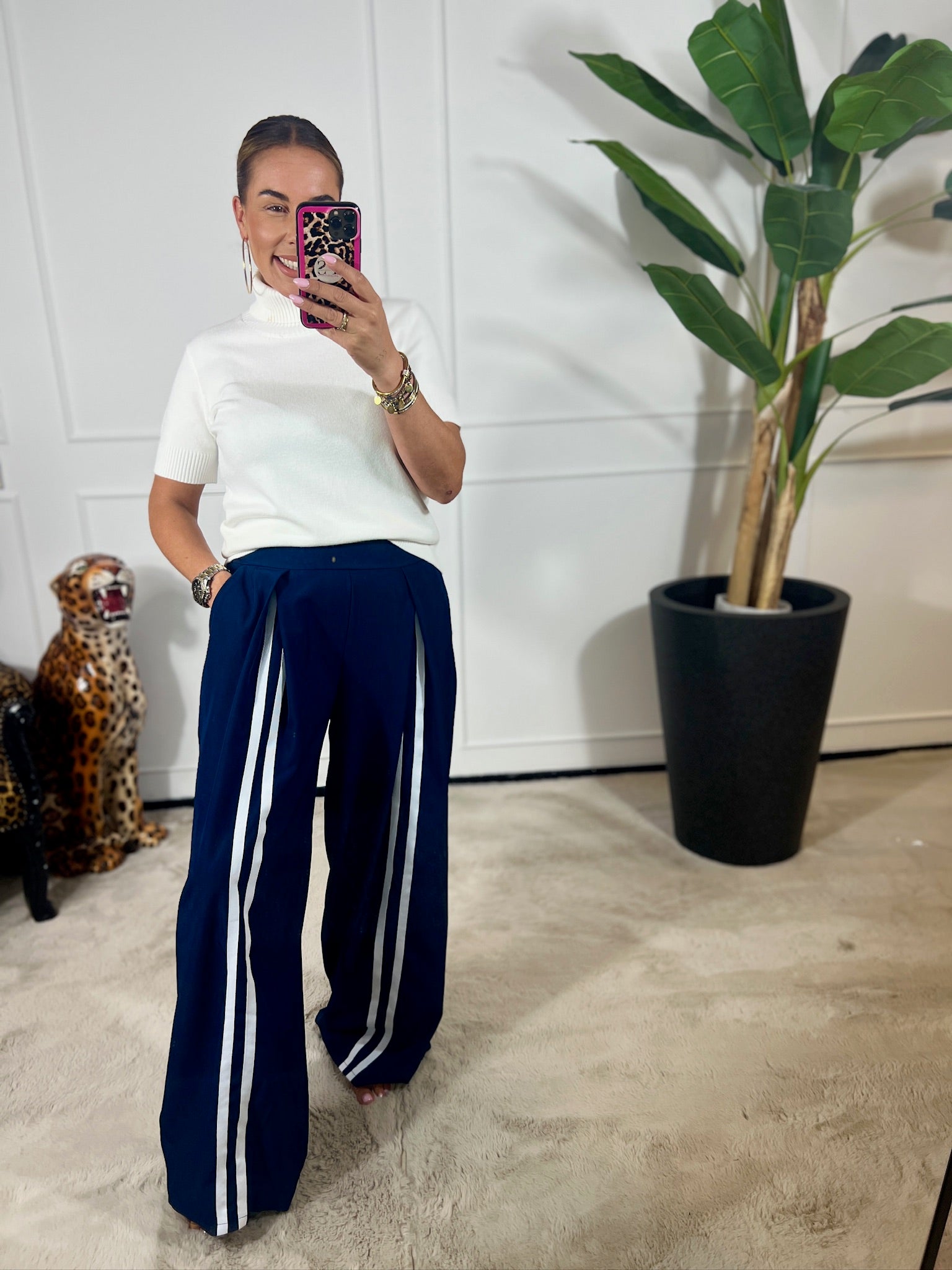 WHITE STRIPE PANTALON