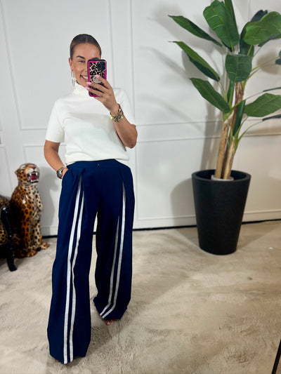 WHITE STRIPE PANTALON