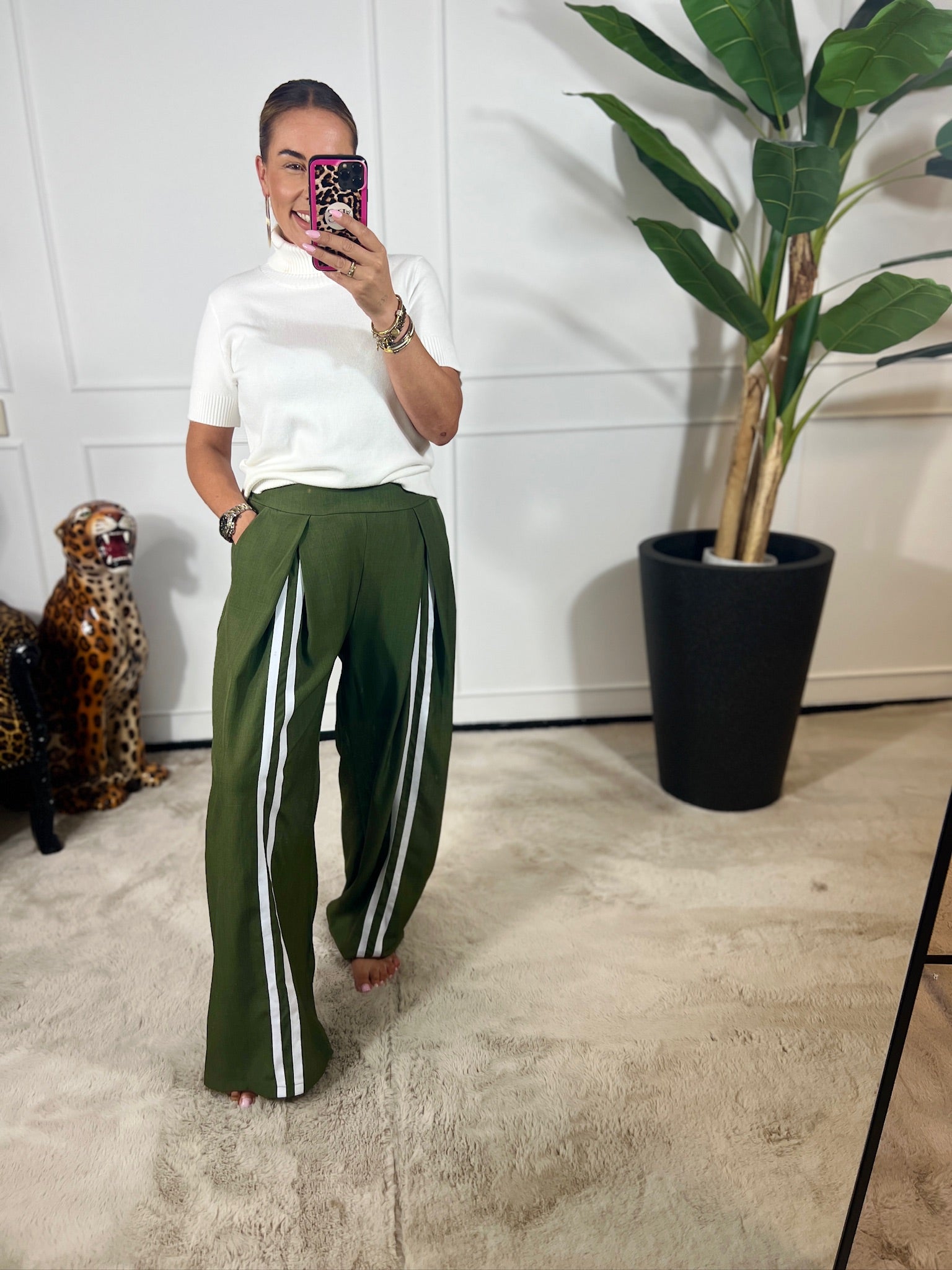 WHITE STRIPE PANTALON