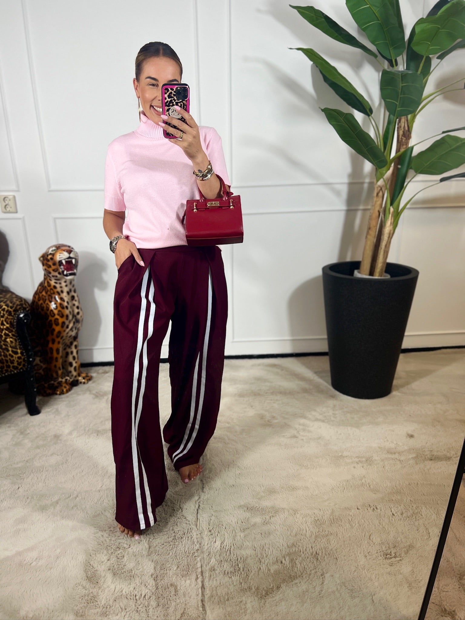 WHITE STRIPE PANTALON