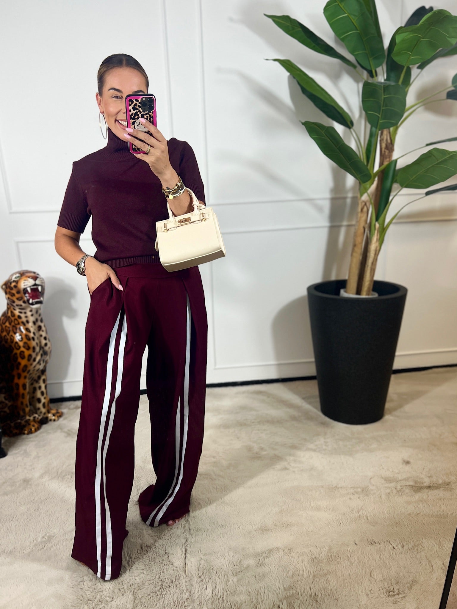 WHITE STRIPE PANTALON