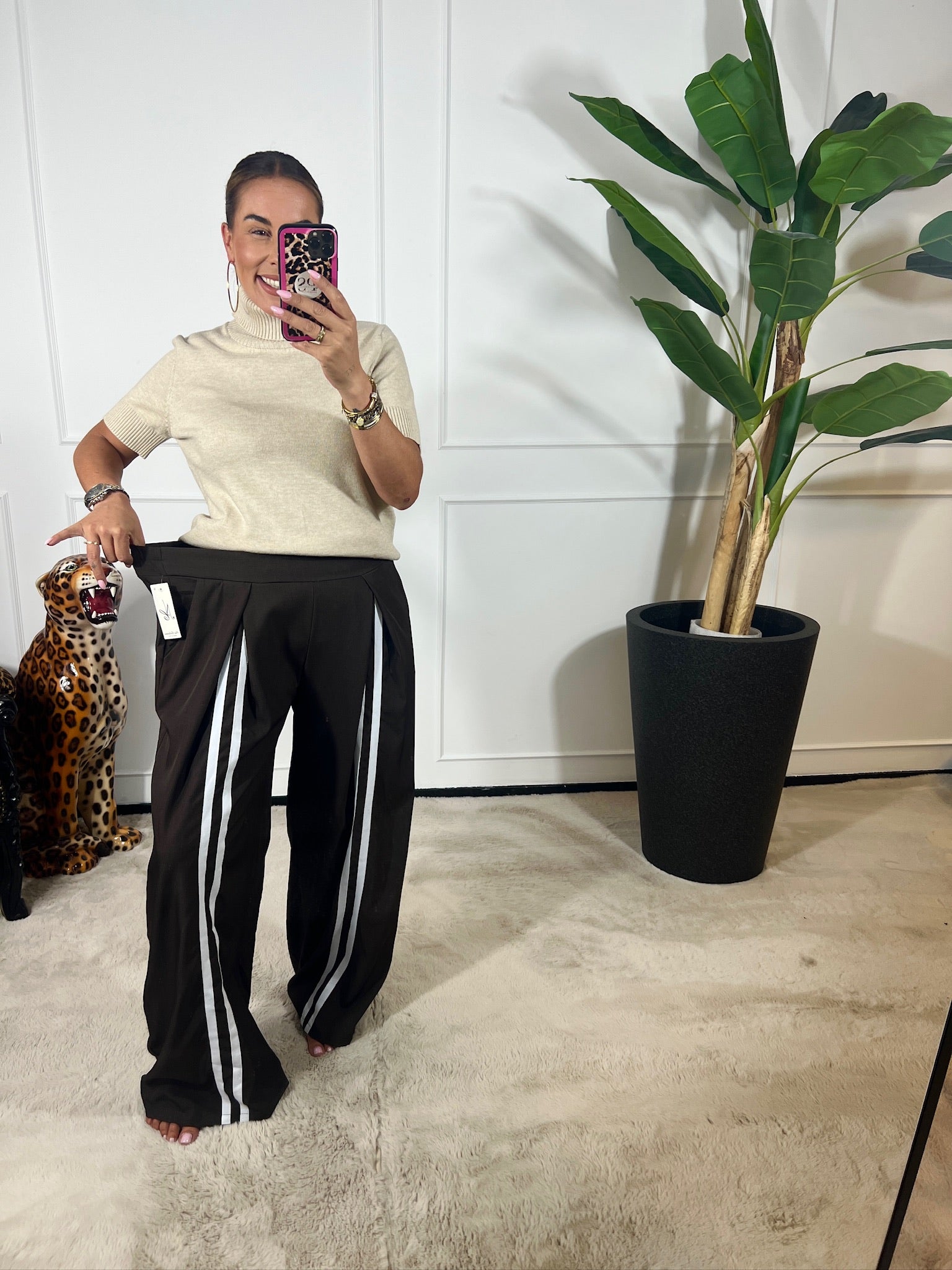 WHITE STRIPE PANTALON