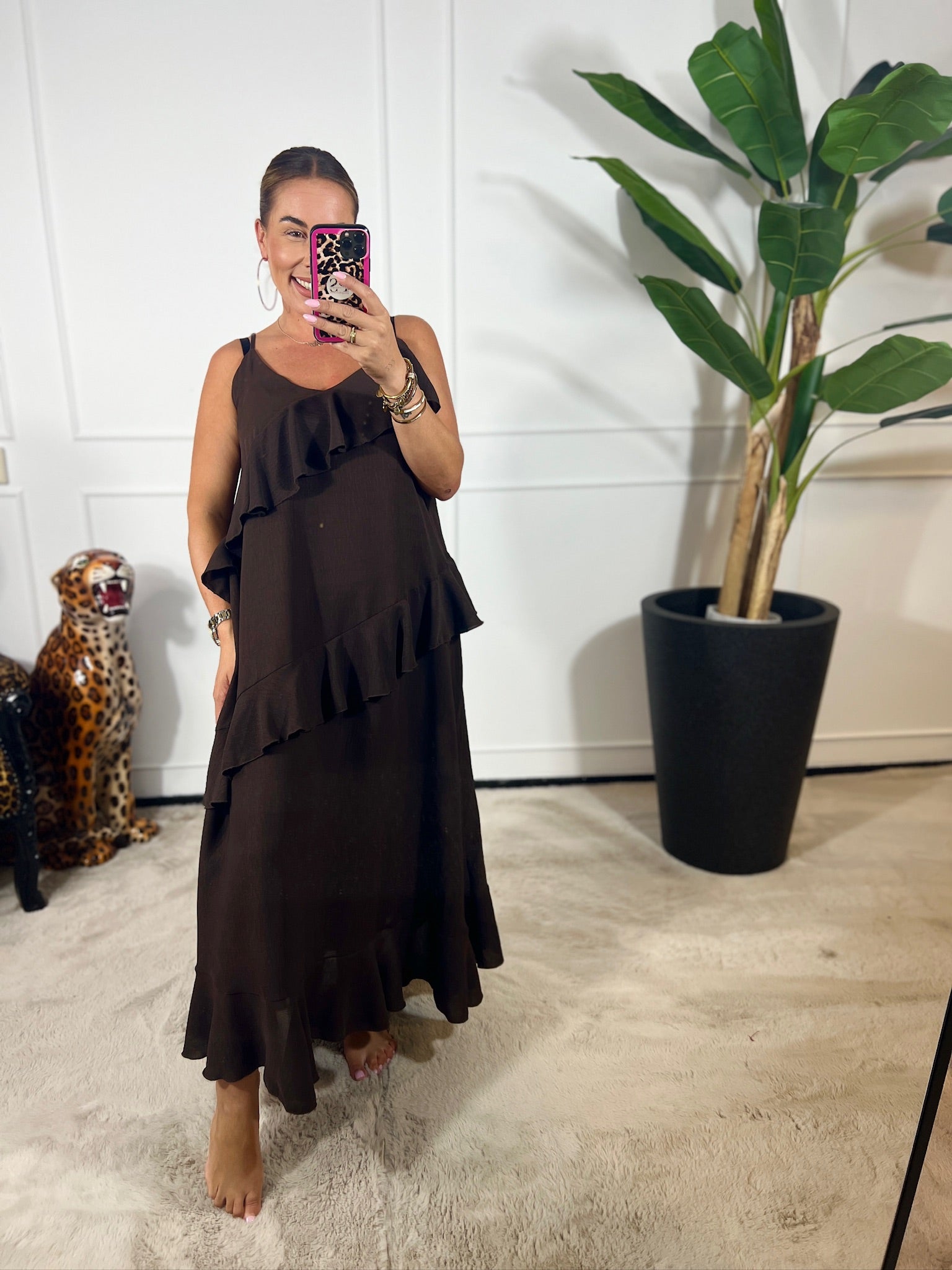 ABBY RUFFLE MAXI DRESS