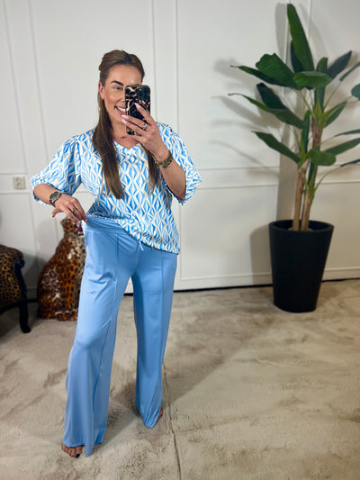*WIDE LEG* TRAVEL STOF BROEK (T/M 48)