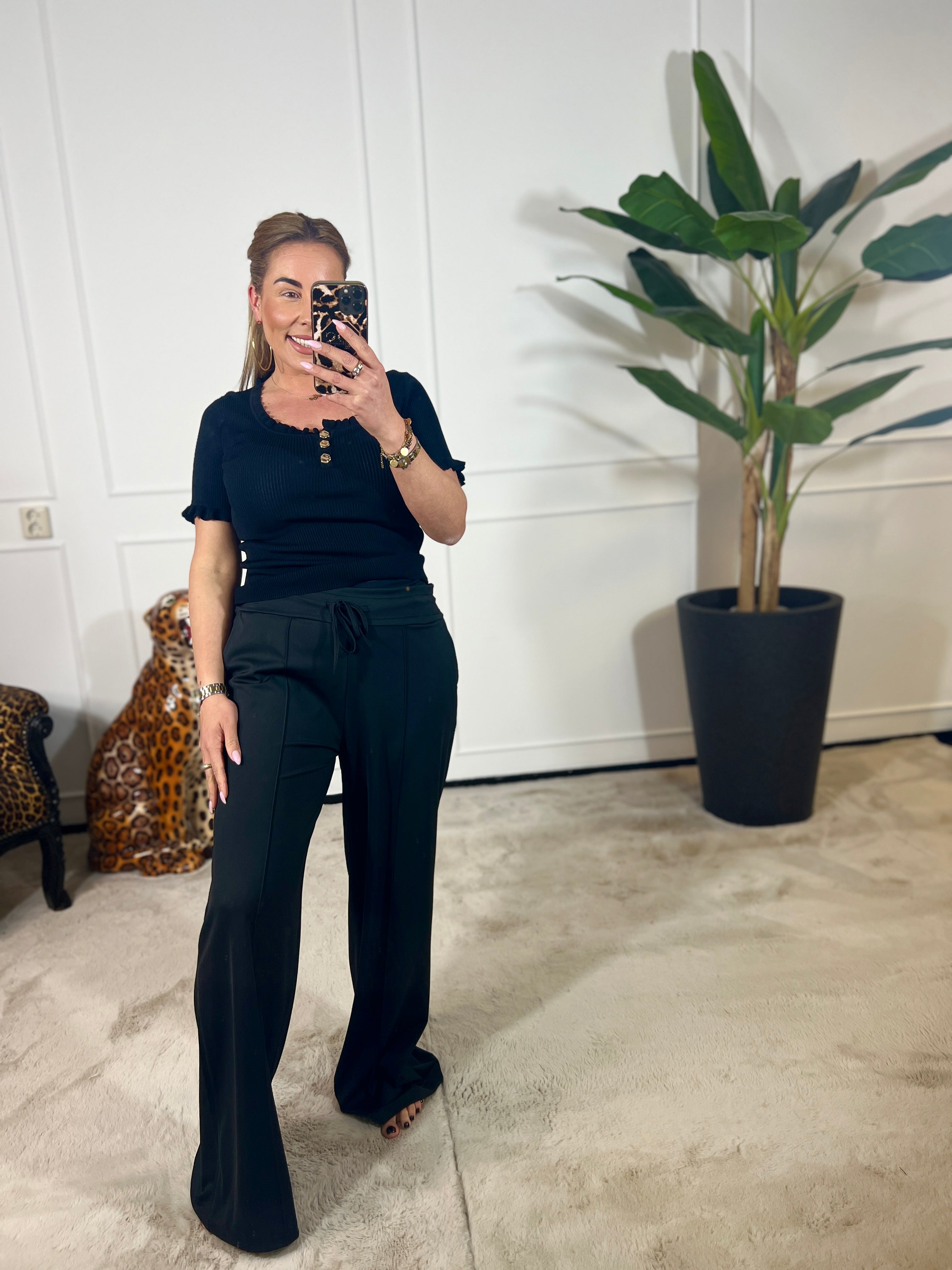 *WIDE LEG* TRAVEL STOF BROEK (T/M 48)