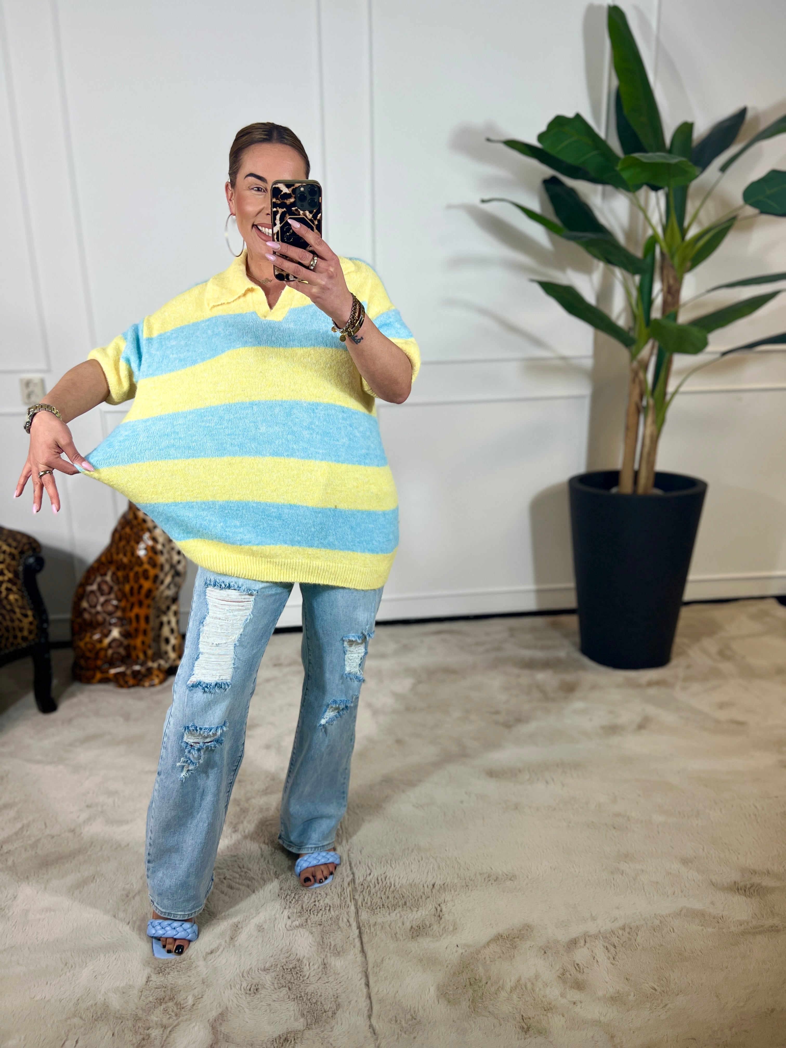 SUNNY STRIPES KNIT POLO (T/M 48)