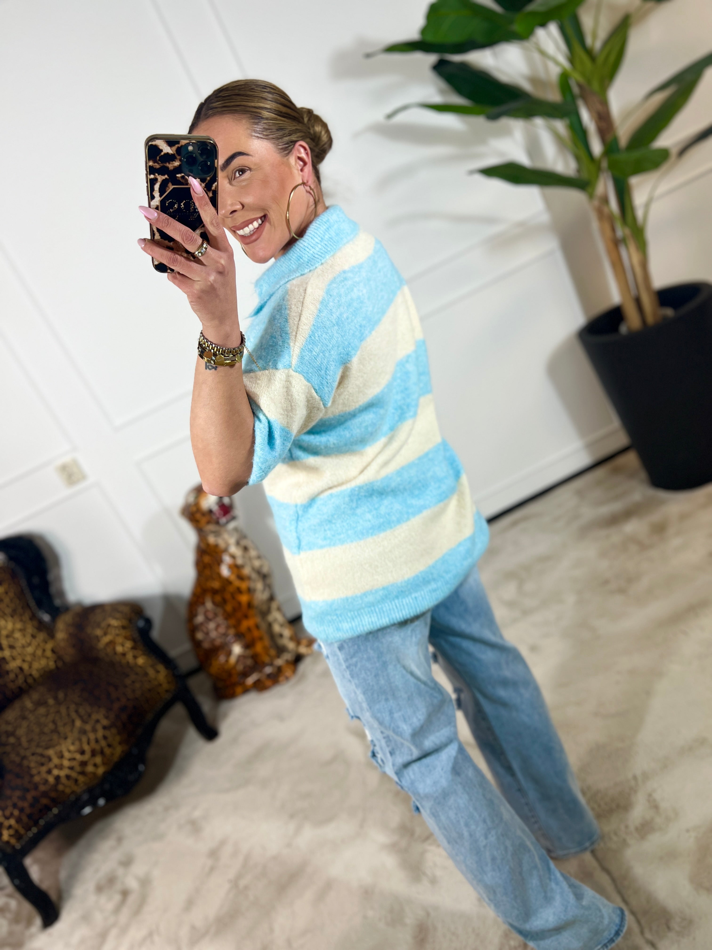 SUNNY STRIPES KNIT POLO (T/M 48)