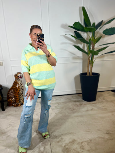 SUNNY STRIPES KNIT POLO (T/M 48)