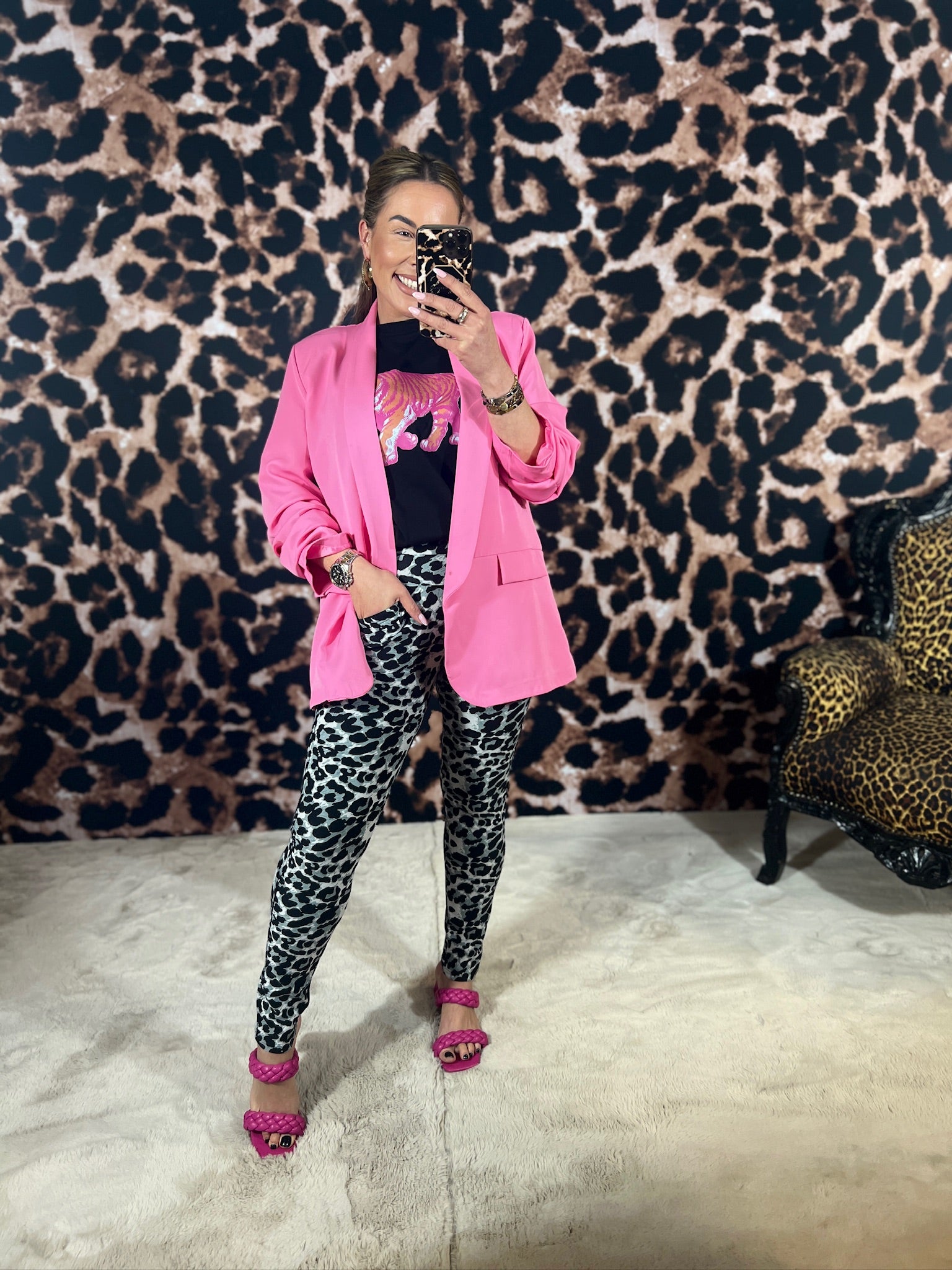 PINK TIGER OVERSIZED TEE (T/M 48)