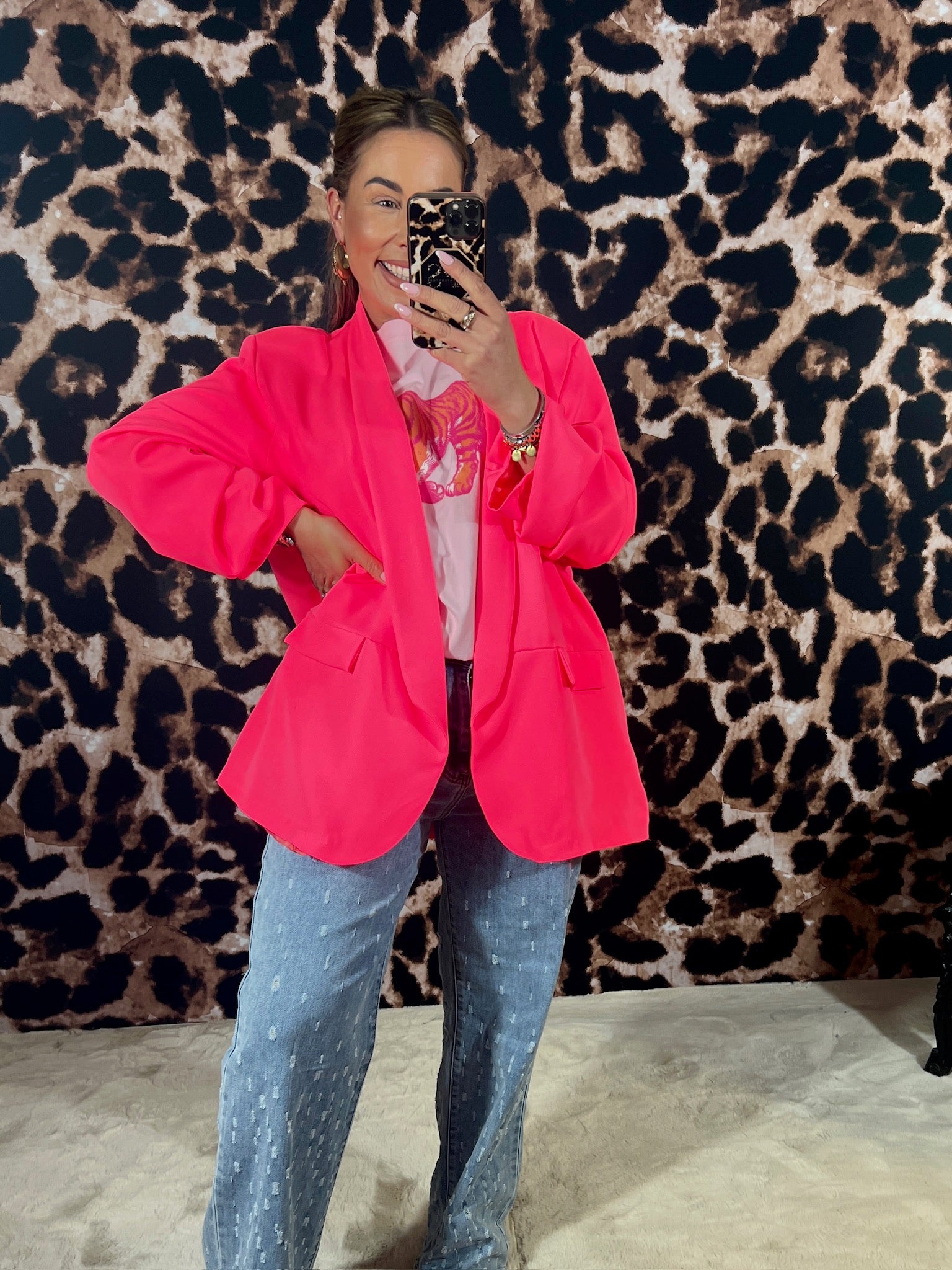 PINK TIGER OVERSIZED TEE (T/M 48)