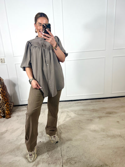 PETITE KORTE MOUW *KENDALL* BLOUSE (T/M 46-48)