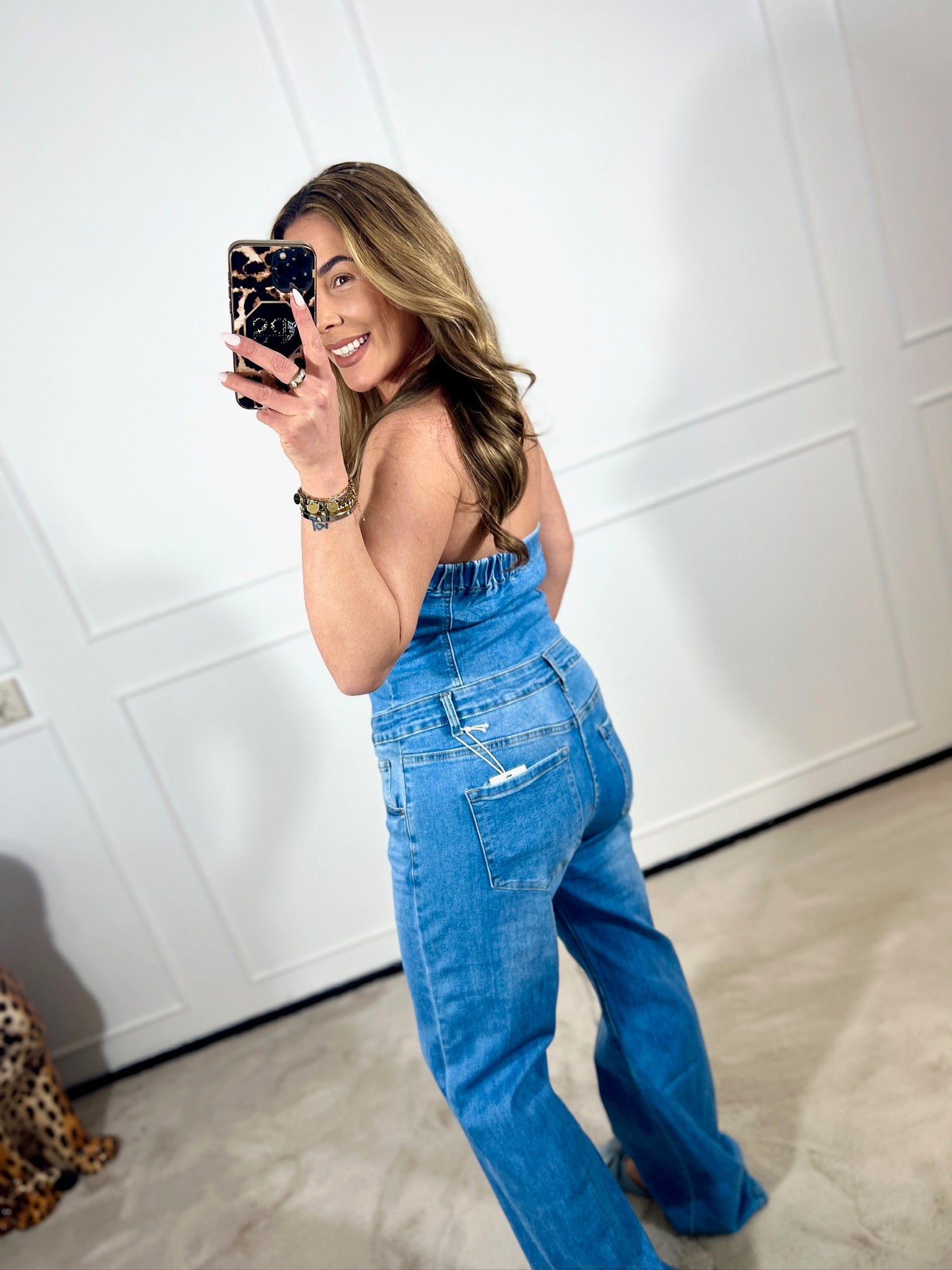 DENIM STRAPLESS JUMPSUIT (IN MATEN)