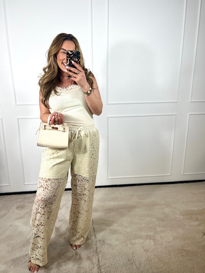 LACE WIDE LEG PANTS (T/M 46+)