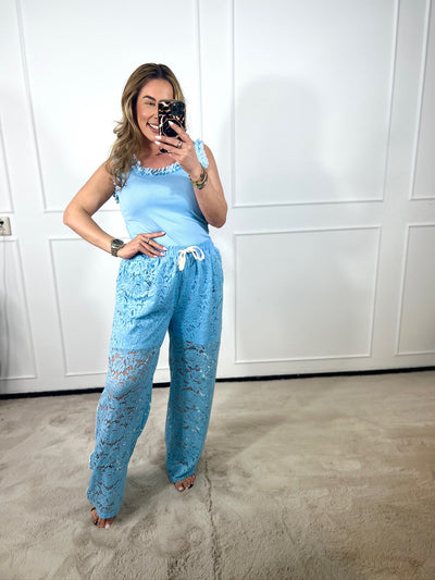 LACE WIDE LEG PANTS (T/M 46+)