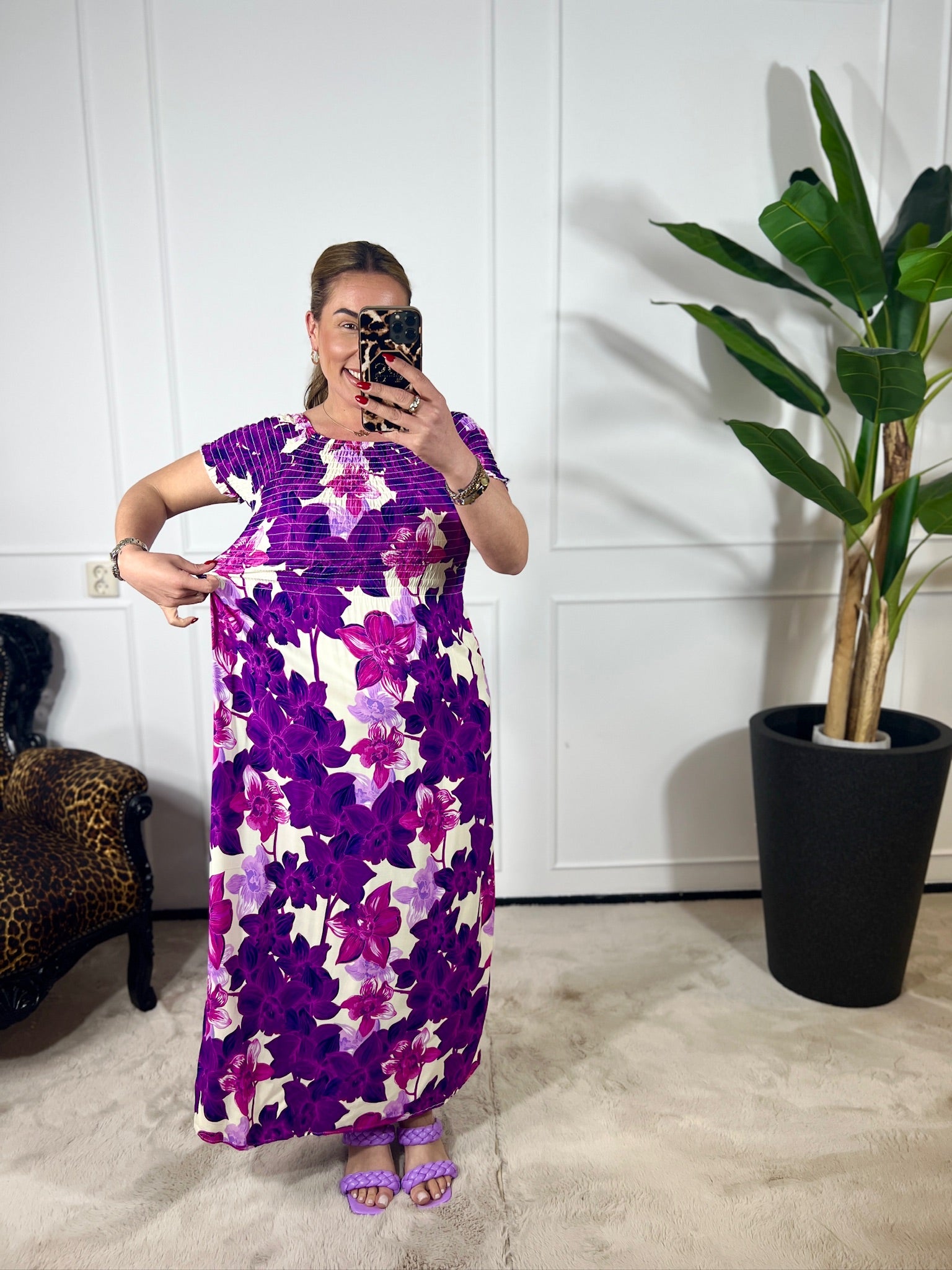 AMÉLIE SMOCKED STRAPLESS DRESS