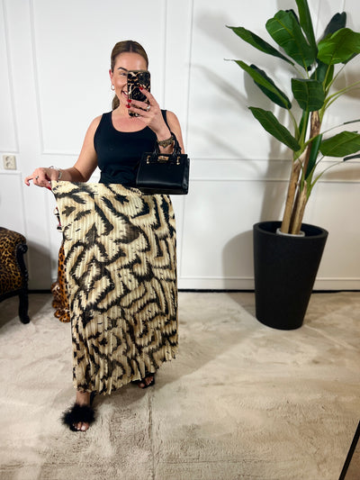 LÉA PLEATED ANIMAL SKIRT