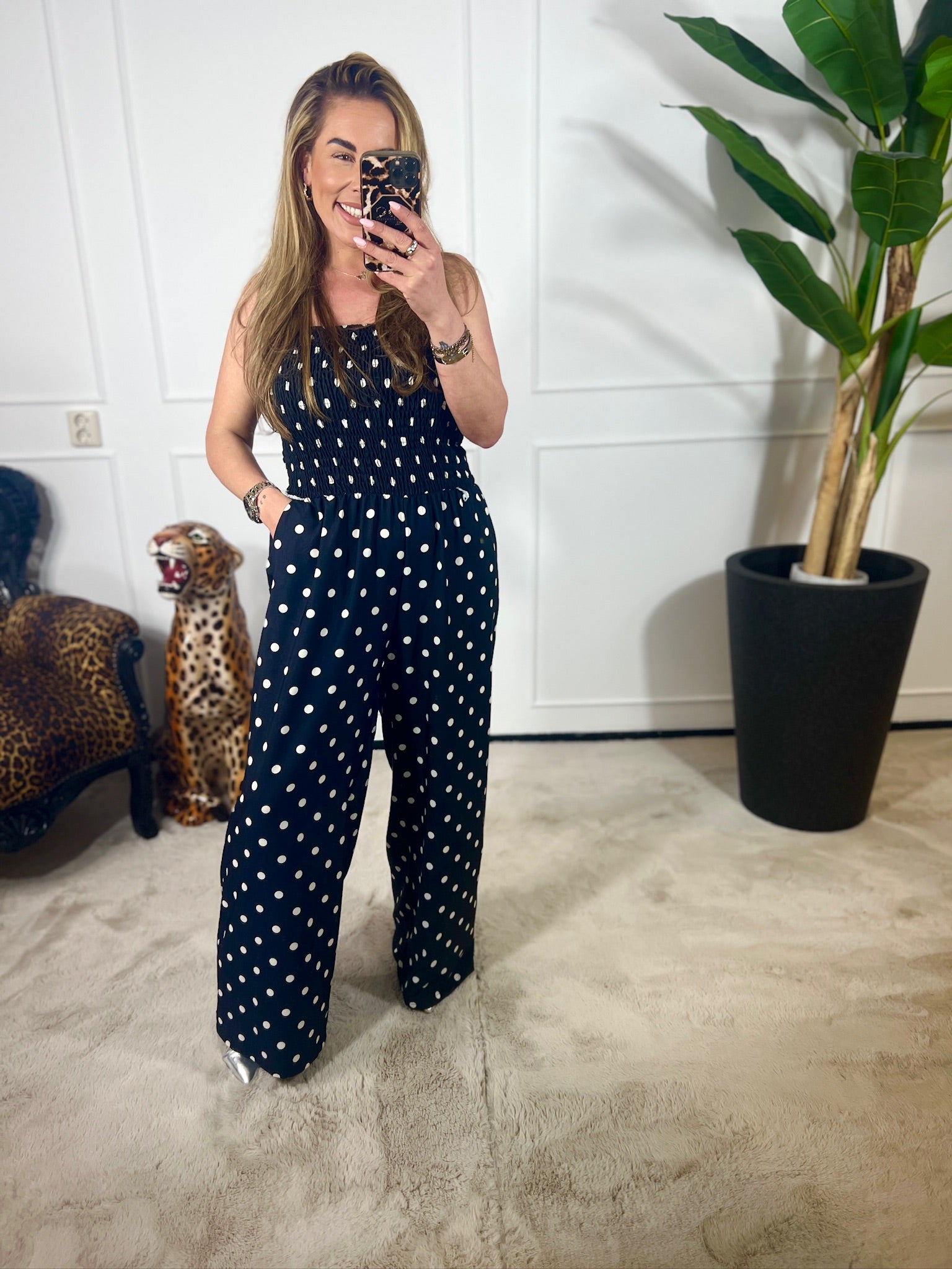 DOTTY STRAPLESS JUMPSUIT