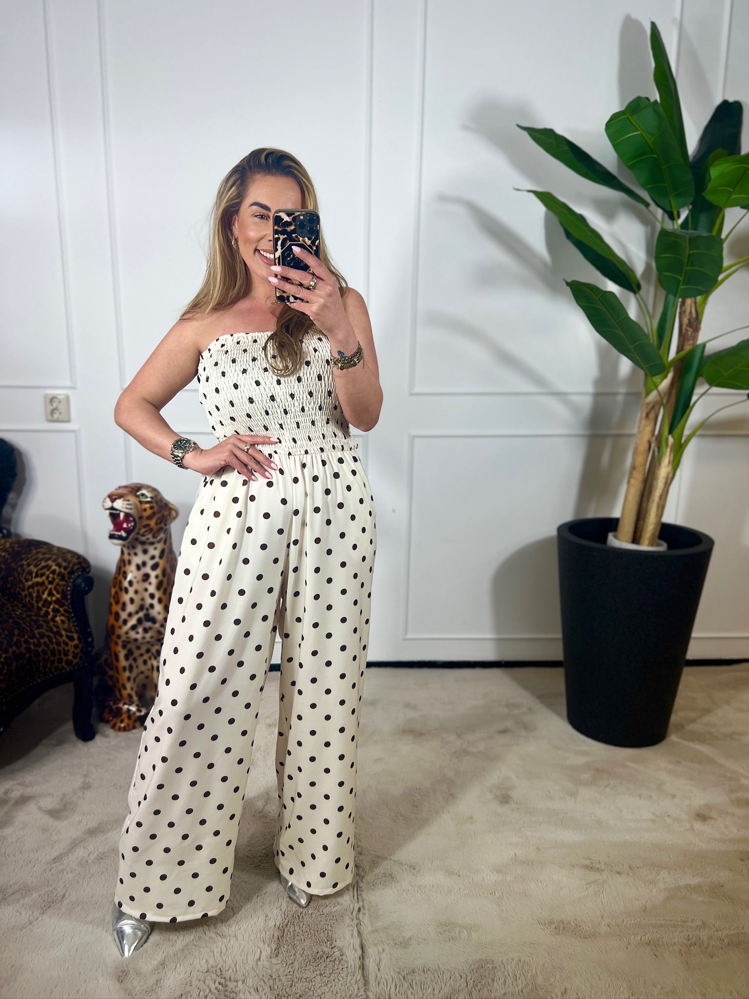 DOTTY STRAPLESS JUMPSUIT