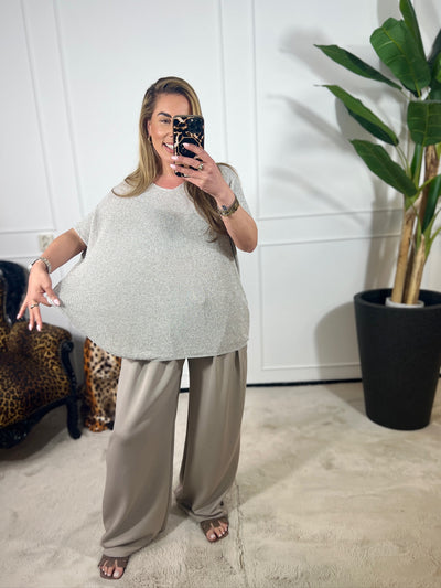 SANDRA V-HALS LUREX TOP