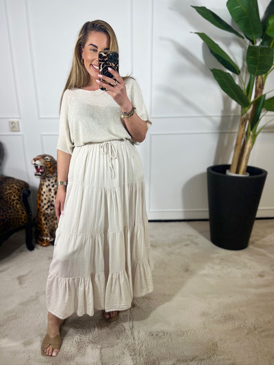 SANDRA V-HALS LUREX TOP