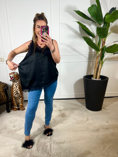 LACE SATIN TOP