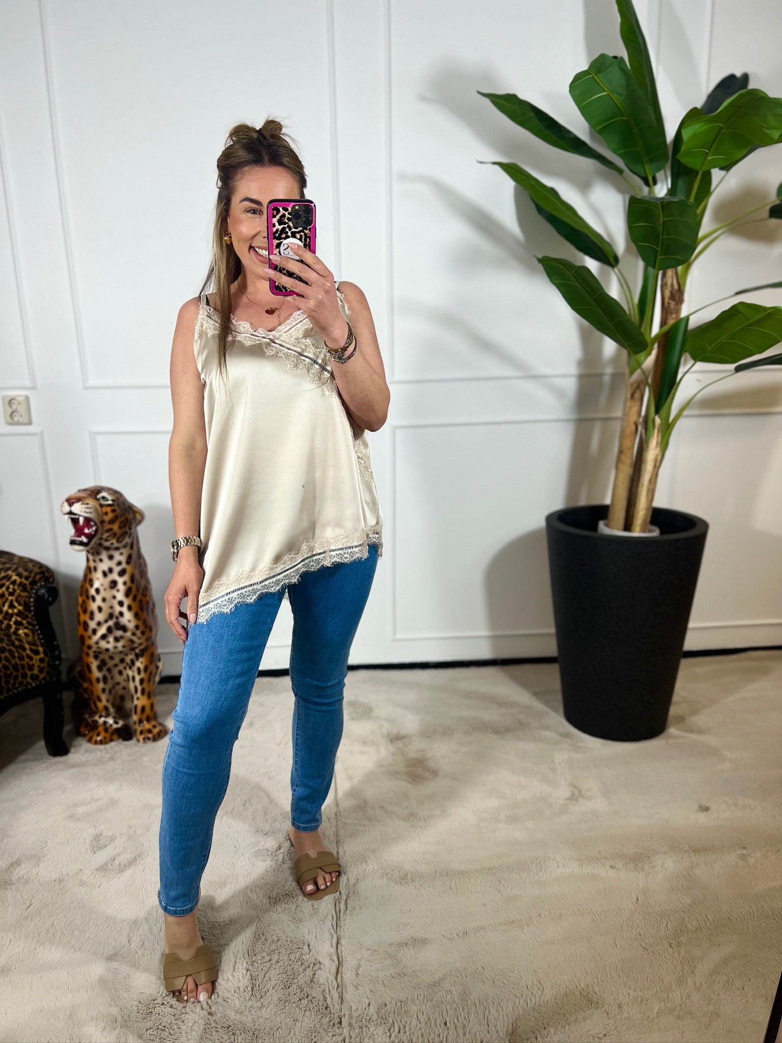 LACE SATIN TOP