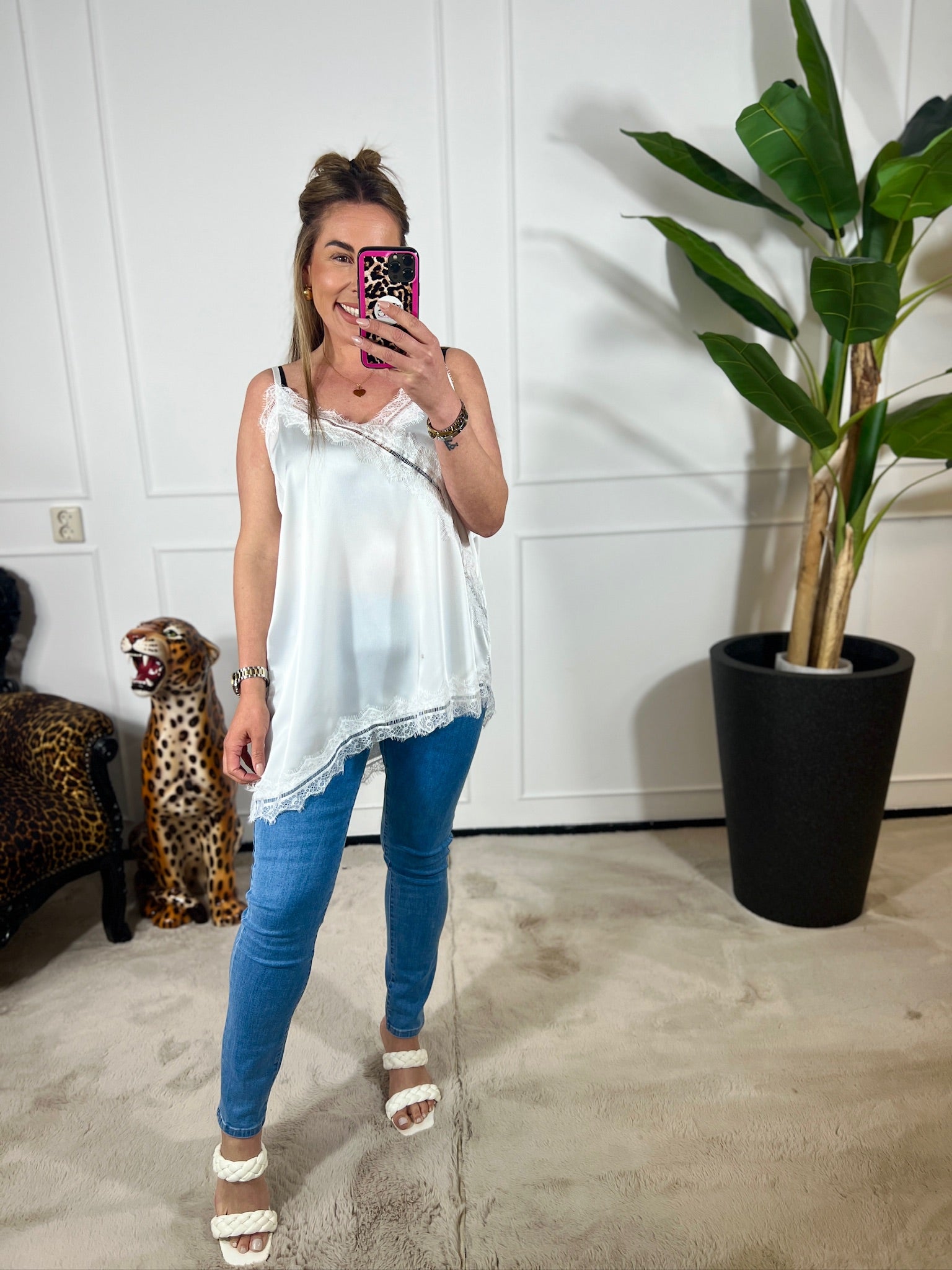 LACE SATIN TOP