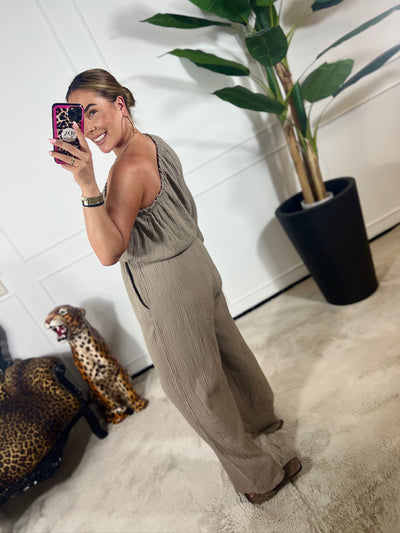 MOUSSELINE ONE-SHOULDER JUMPSUIT