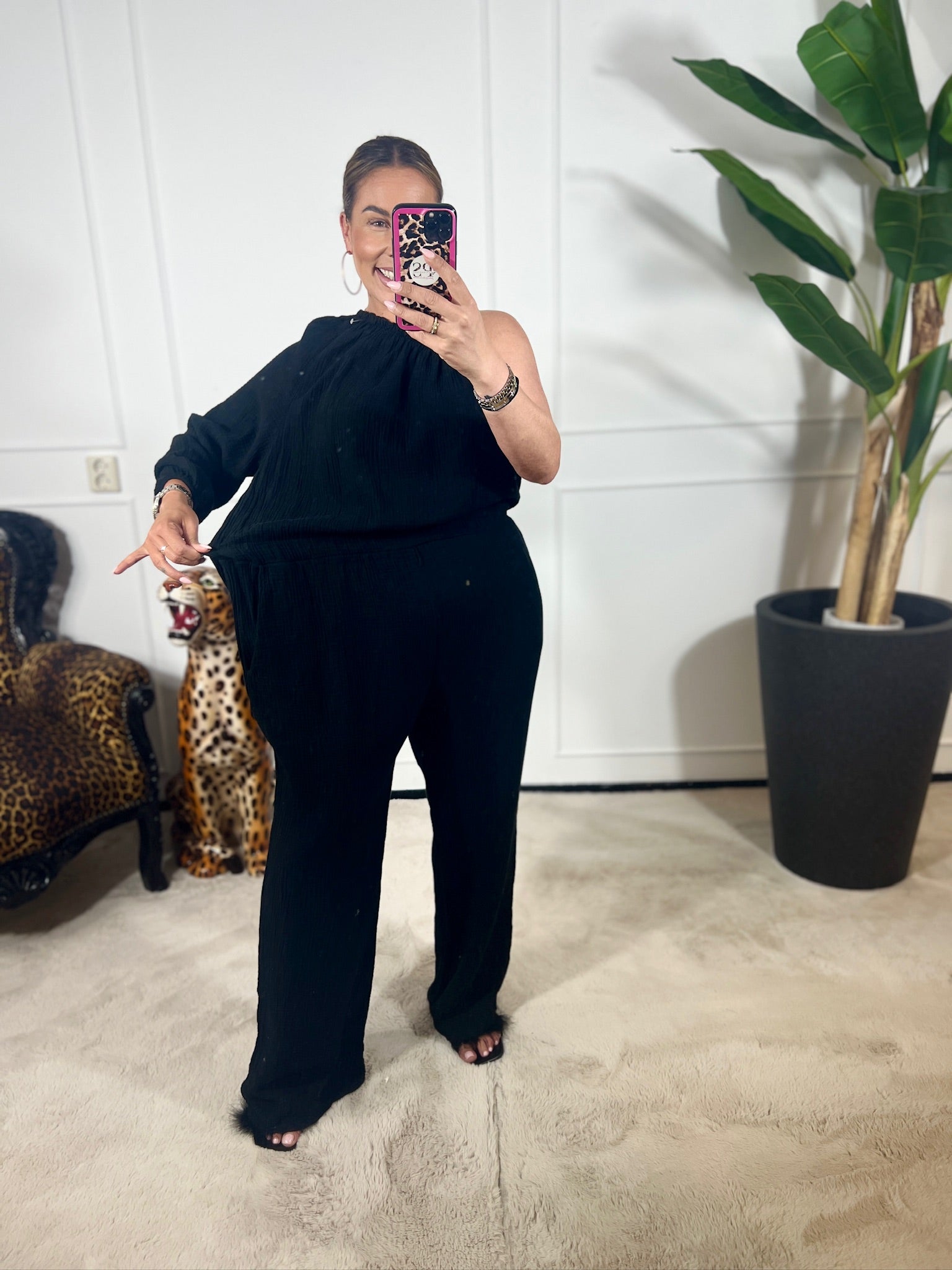 MOUSSELINE ONE-SHOULDER JUMPSUIT