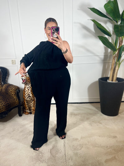 MOUSSELINE ONE-SHOULDER JUMPSUIT