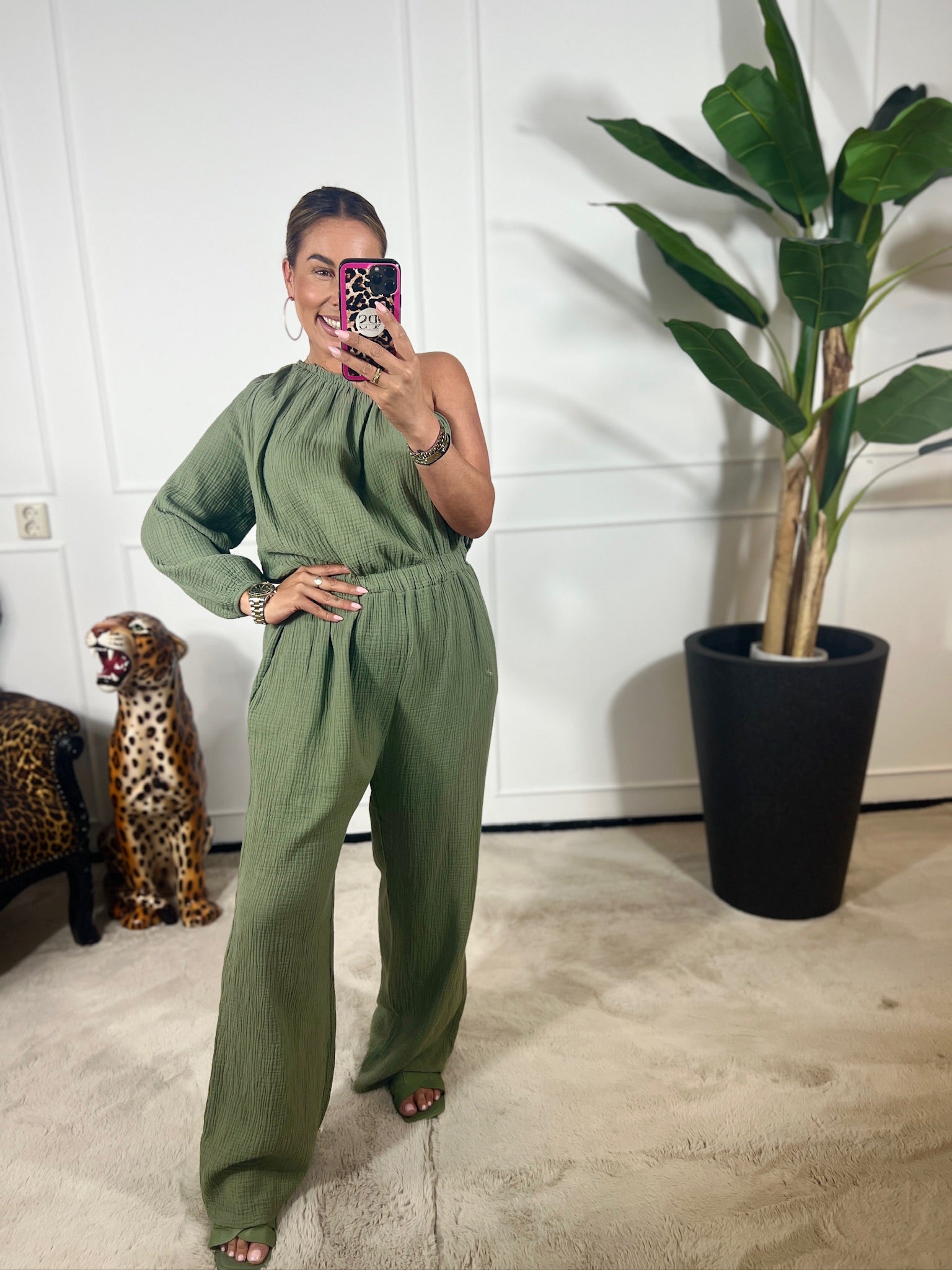MOUSSELINE ONE-SHOULDER JUMPSUIT