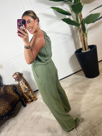 MOUSSELINE ONE-SHOULDER JUMPSUIT
